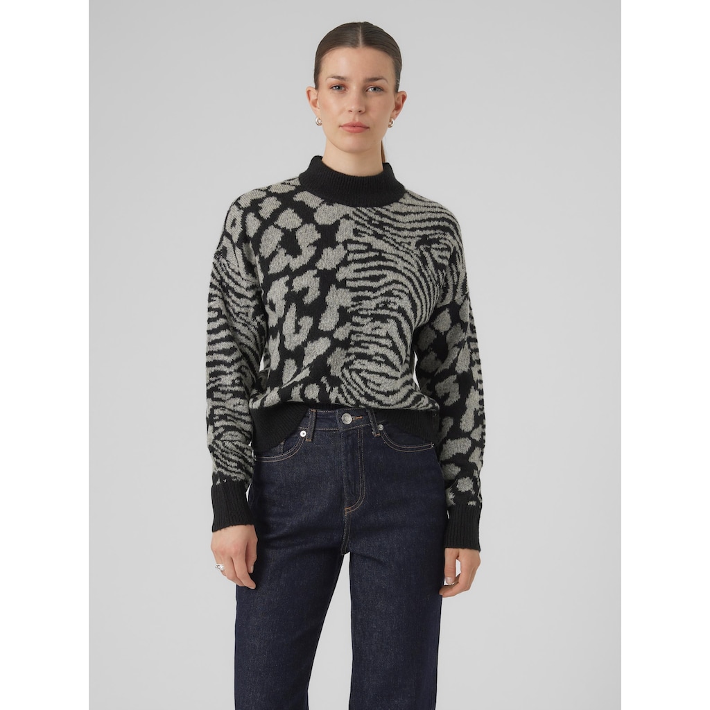 Vero Moda Strickpullover »VMVERA ANIMAL LS HIGHNECK PULLOVER BF«