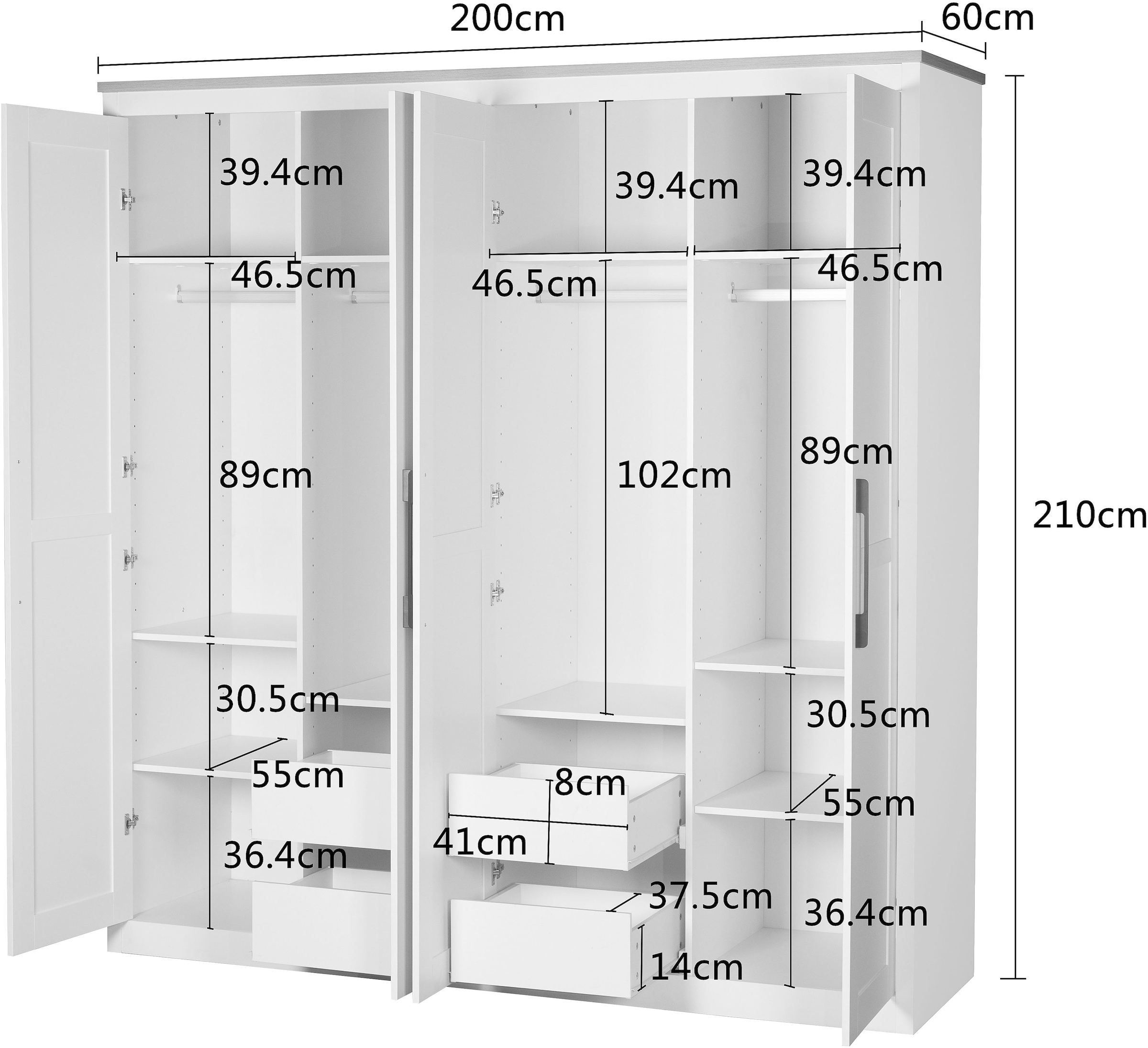 OTTO home Kleiderschrank »Büsum Schlafzimmer Schrank Otto´s Choice« stabile robuste Bauweise mit optimaler Aufteilung,  Schlafzimmerschrank Landhaus Design Garderobe Schrank Bestseller