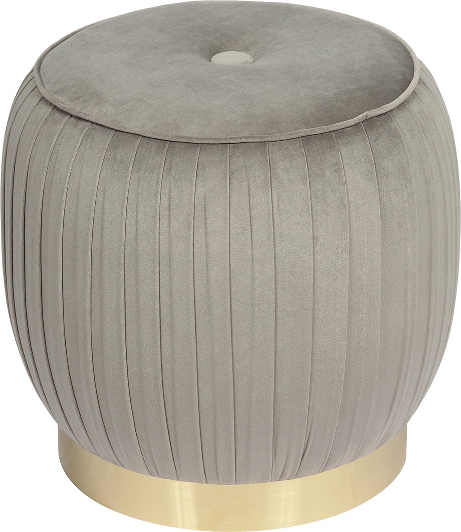 Kayoom Polsterhocker »Hocker Lyla 125, Edler Touch durch goldenen Sockel, Samtbezug«, (1 St.), samtweich, gesteppte Ziernaht, Edelstahlsockel, Hochwertiger Samtbezug