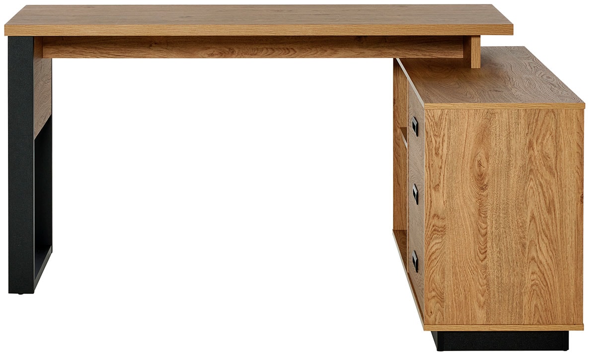 Jahnke Eckschreibtisch »RIVA C 150 E«, (1 St.), wechselseitig montierbar, Stauraum & Kabeldurchführung, Breite 150 cm