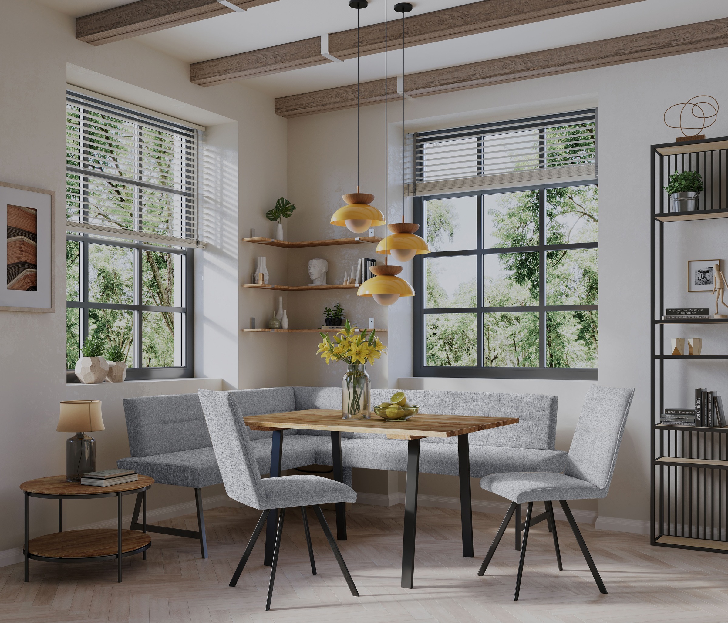 Home affaire Eckbankgruppe »Sava« Set, 4 Stk. tlg. Eckbank mit Wellenfederu günstig online kaufen