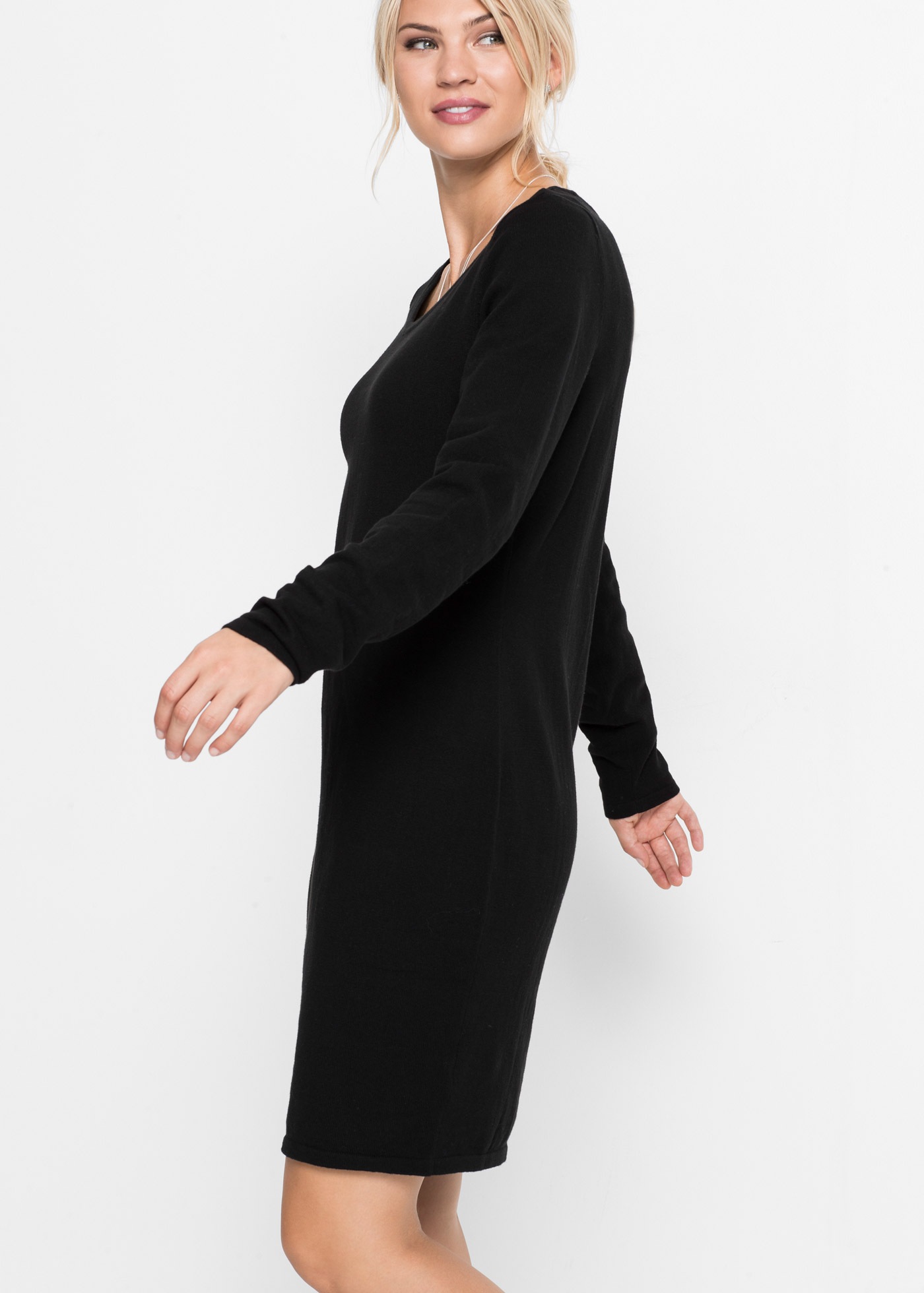 bonprix Strickkleid »Strickkleid« für den Alltag, aus Baumwolle und Polyamid, lockere Passform