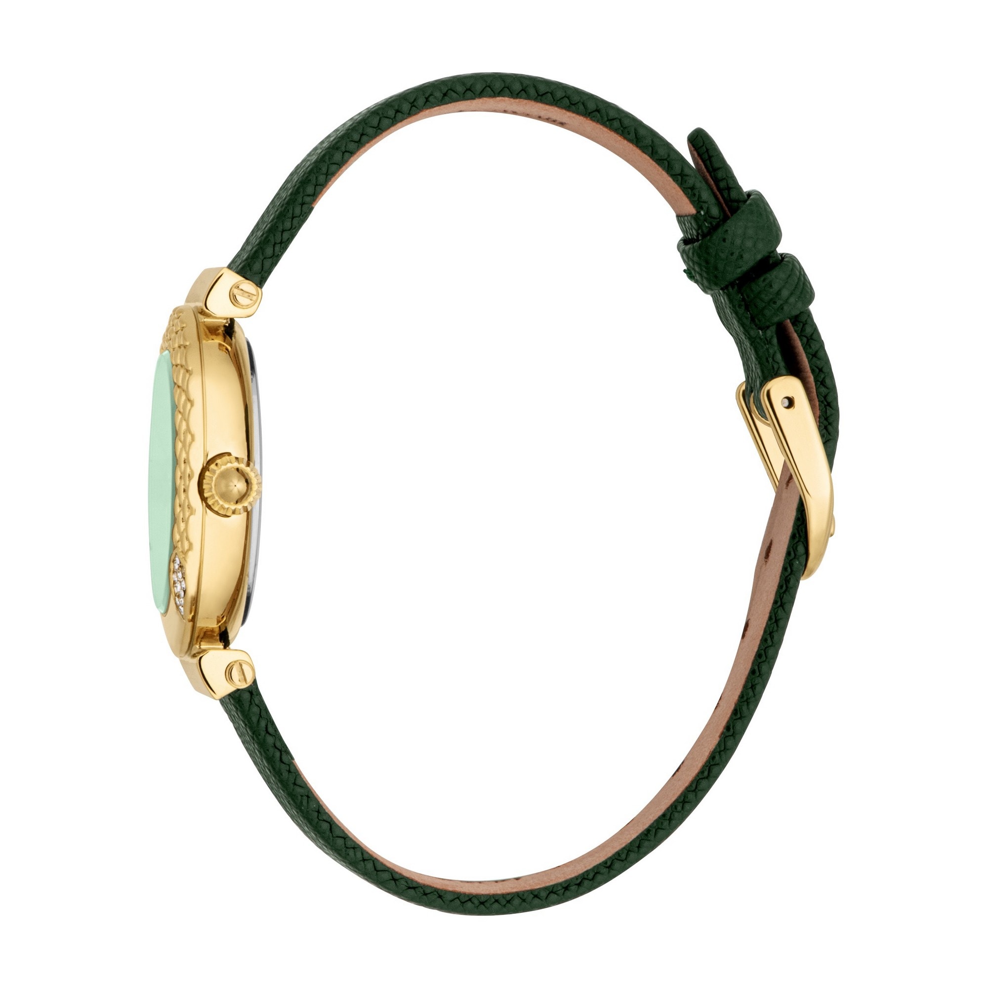 Just Cavalli Time Quarzuhr »Mistero«, Armbanduhr, Damenuhr, Lederarmband, analog, Kristallsteine