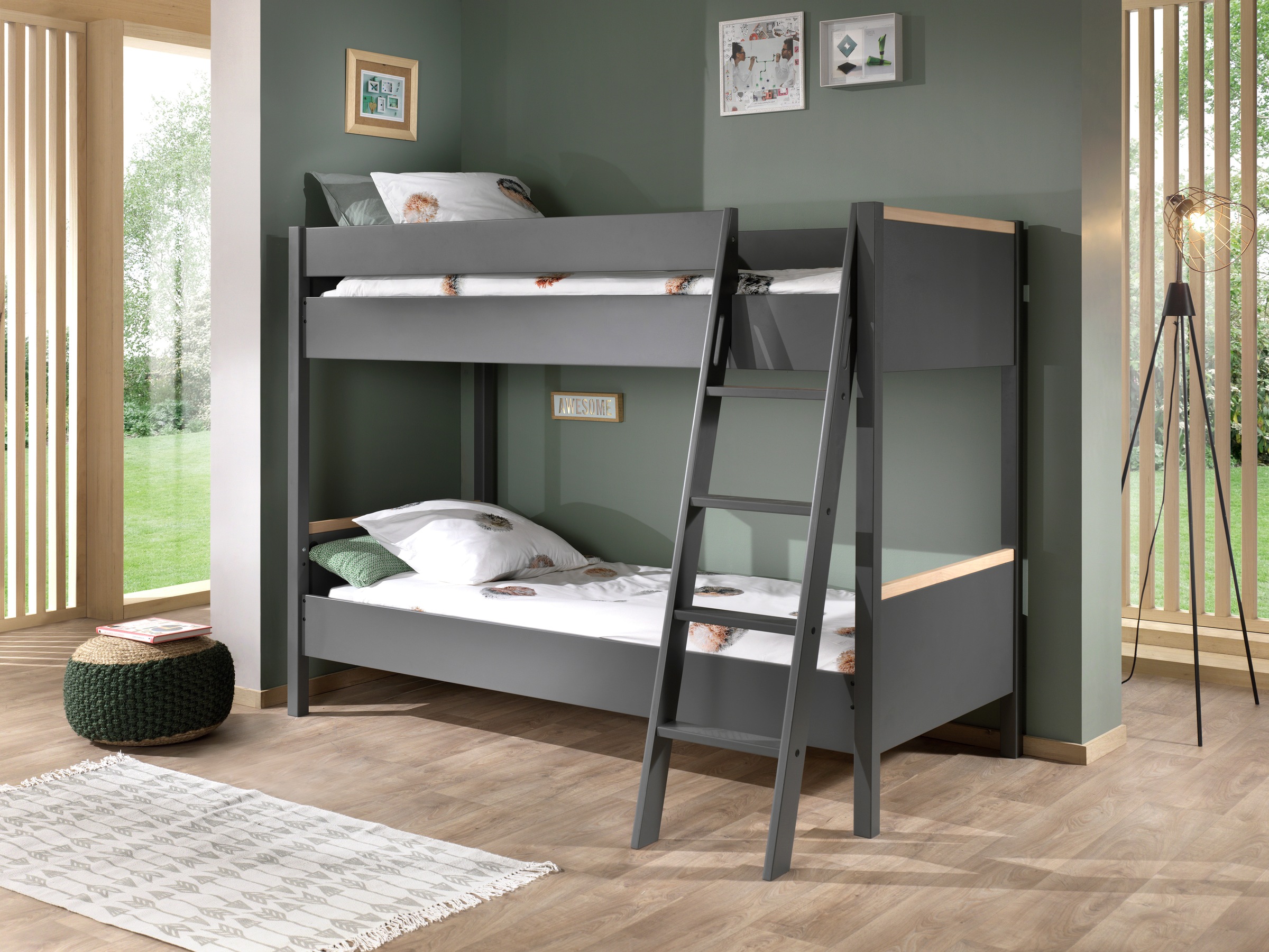 Vipack Etagenbett »London«, (Made in Europe), mit Melamin-Oberfläche und Rollrost