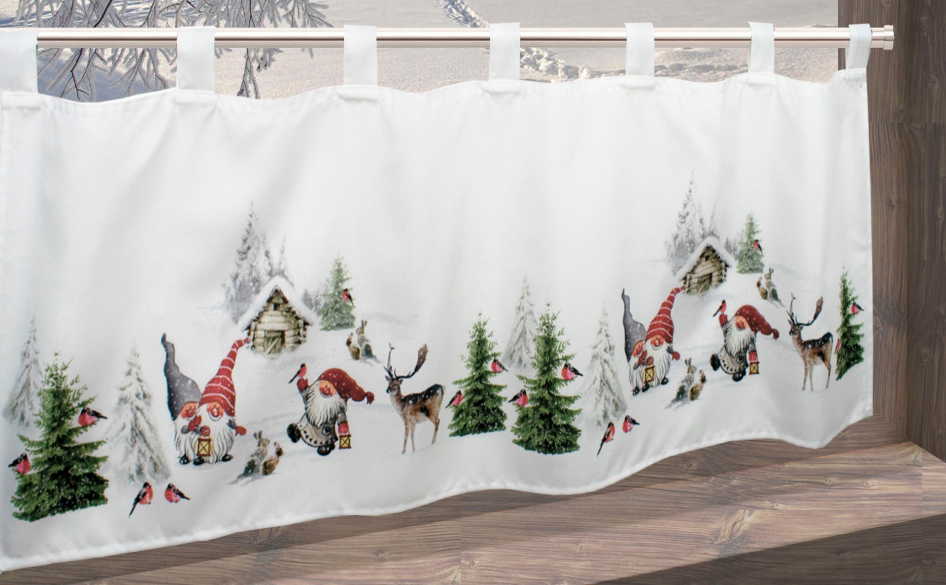 Delindo Lifestyle Scheibengardine »Winterstimmung«, (1 St.), mit Schlaufena günstig online kaufen