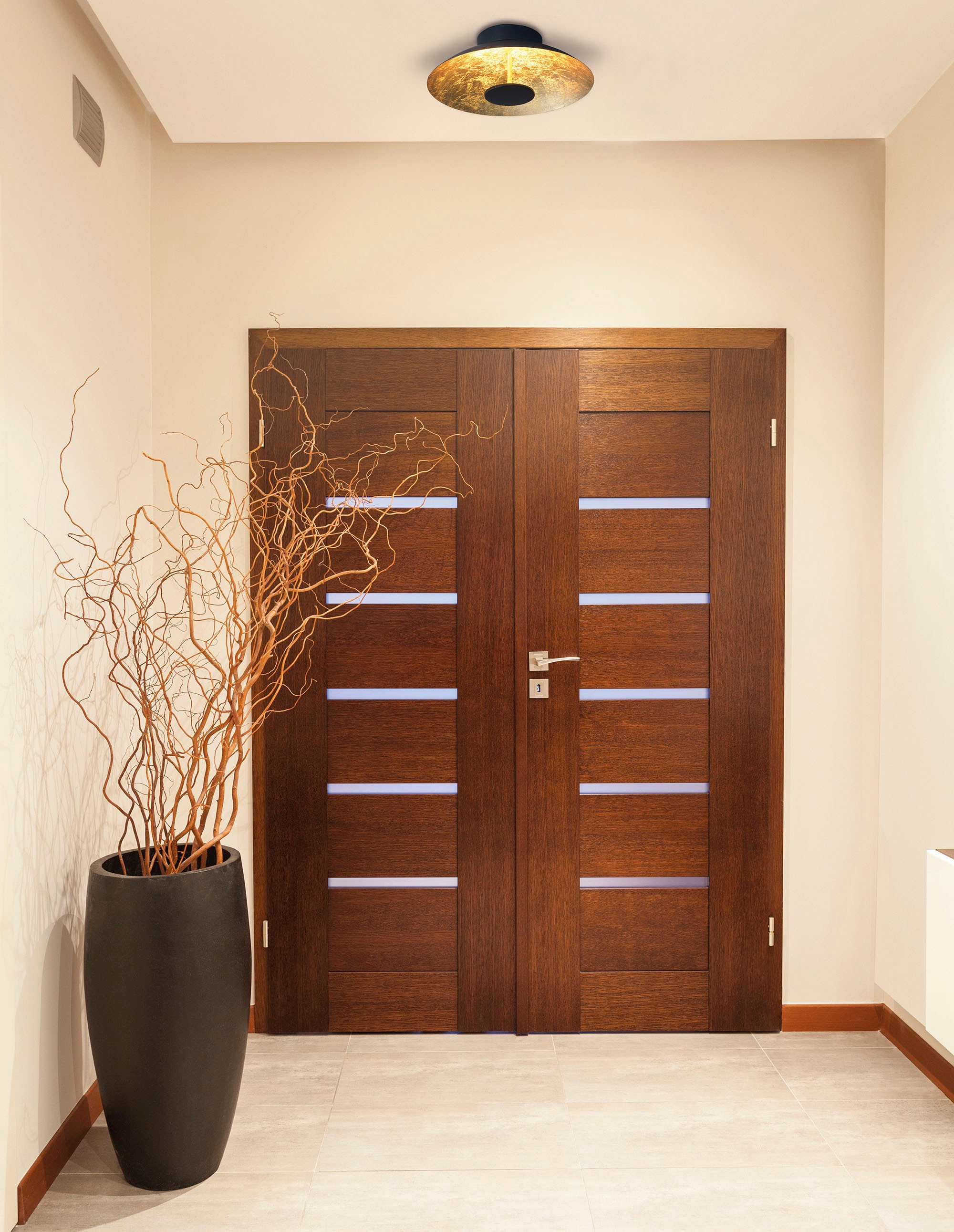 näve LED Deckenleuchte »Firenze« LED-Modul 1 Stk. Schirm gewölbt in schwarz/goldschimmernd, warmweißes Licht, D: 30cm