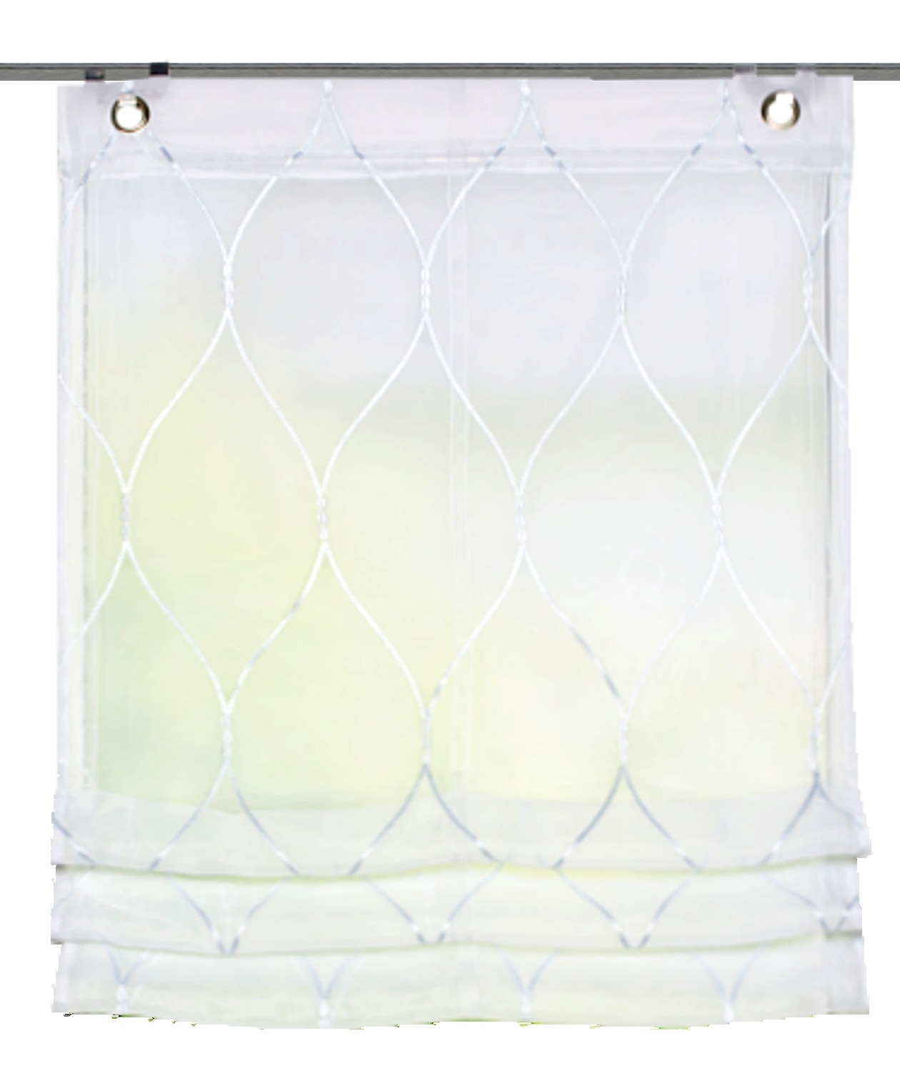 HOME WOHNIDEEN Raffrollo »PRIMS« mit Hakenaufhängung ohne Bohren und Schrauben bestickt