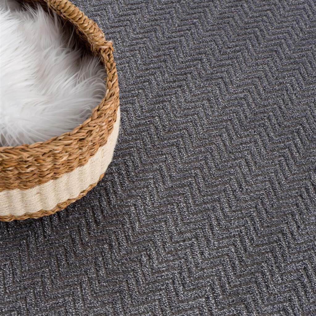 Carpet City Teppich »Friseé-Teppich FANCY805«, rechteckig, 12 mm Höhe, Läufer, Kurzflor, Einfarbig, 3D-Optik, Zickzack Look, Wohnzimmer