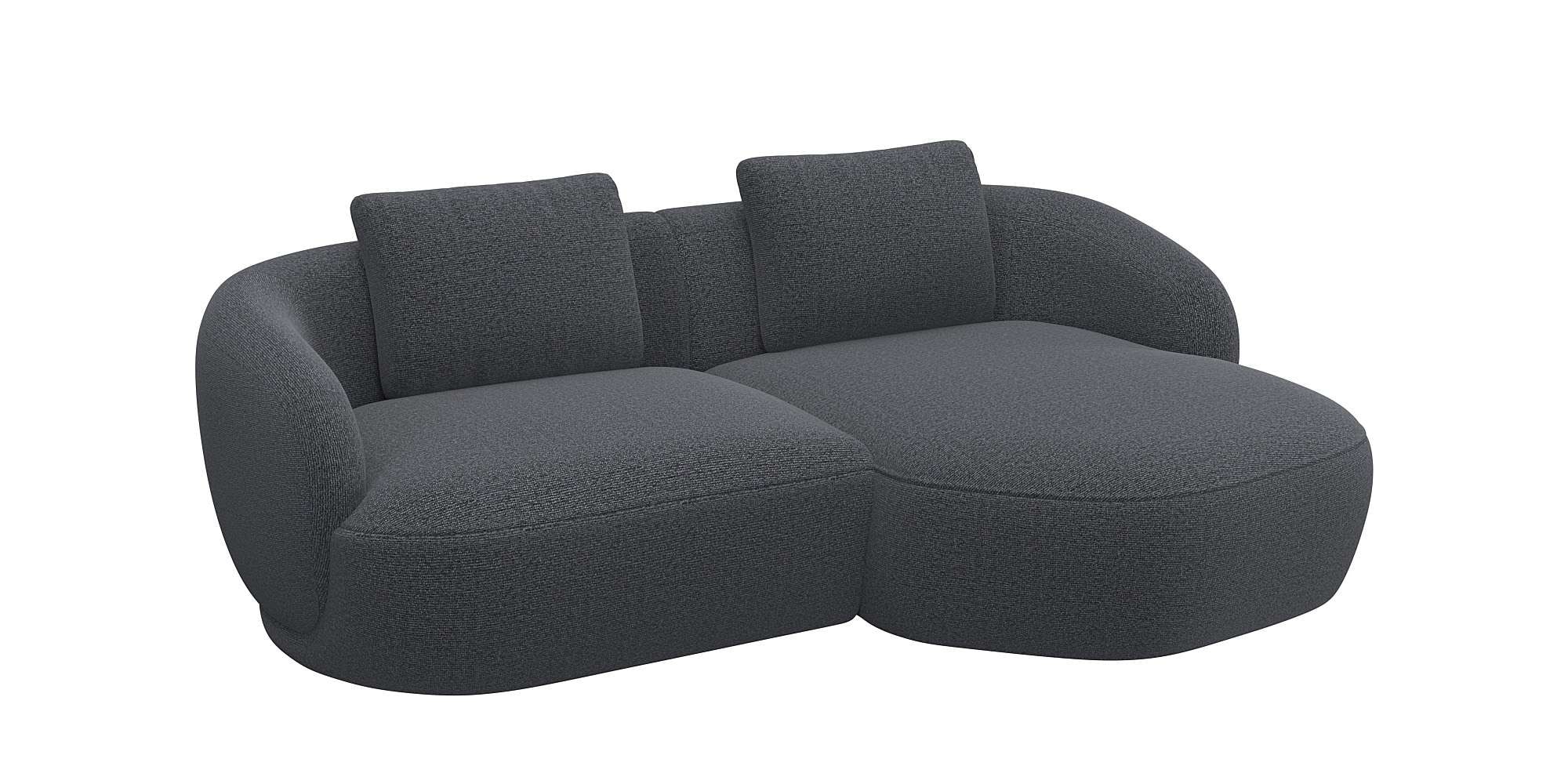 FLEXLUX Wohnlandschaft »Torino, rund, L-Form, Sofa-Ecke mit Recamiere, Long günstig online kaufen