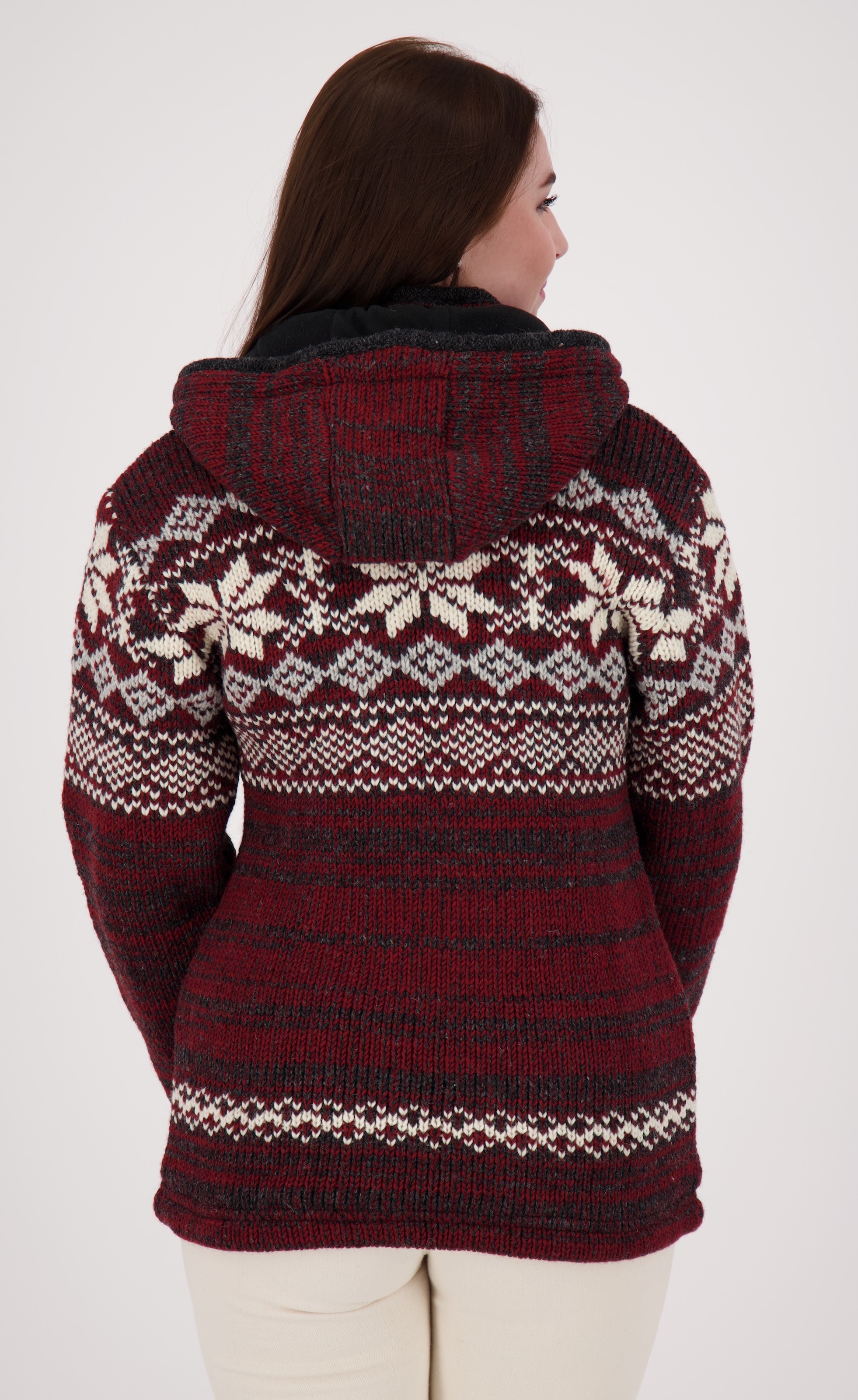 DEPROC Active Strickfleecejacke »ANNAPURNA«, mit Kapuze und weichem Fleece gefüttert