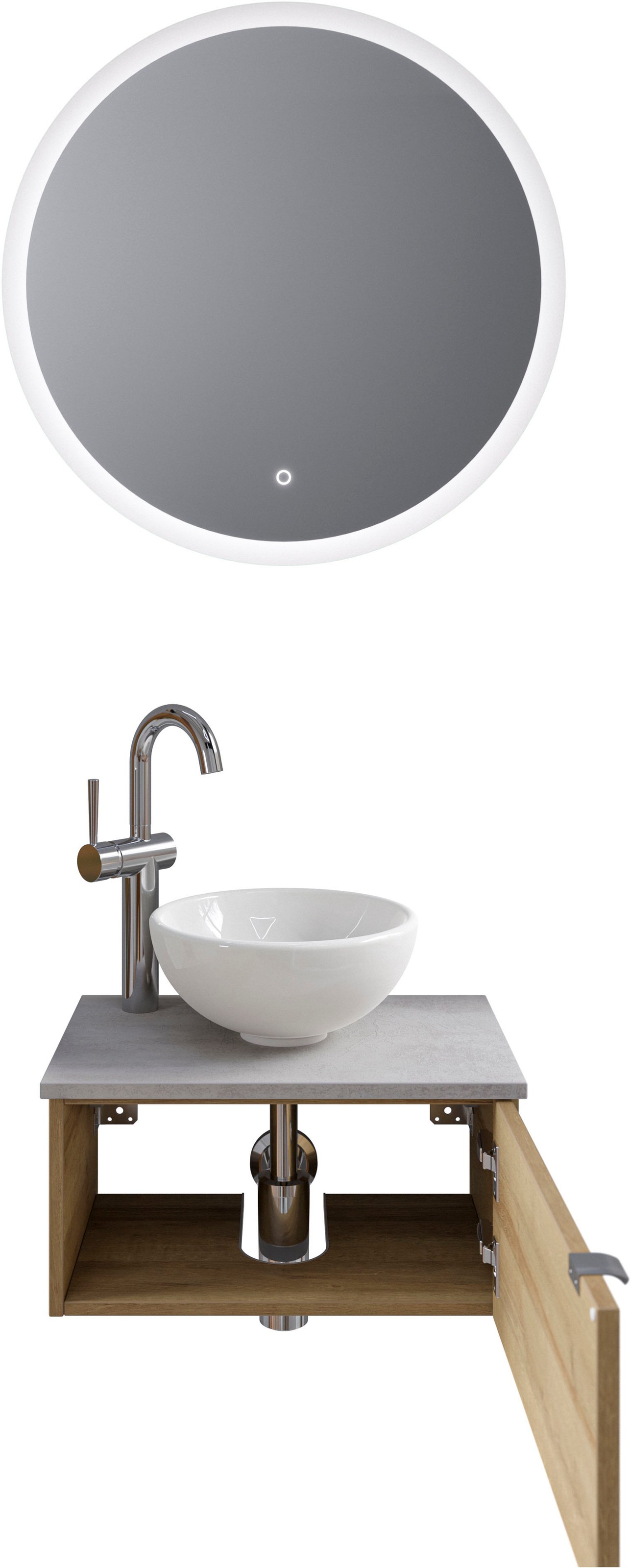 Saphir Badmöbel-Set »Serie 6915« 4 Stk. tlg. Gäste-Bad, mit LED-Spiegel und günstig online kaufen