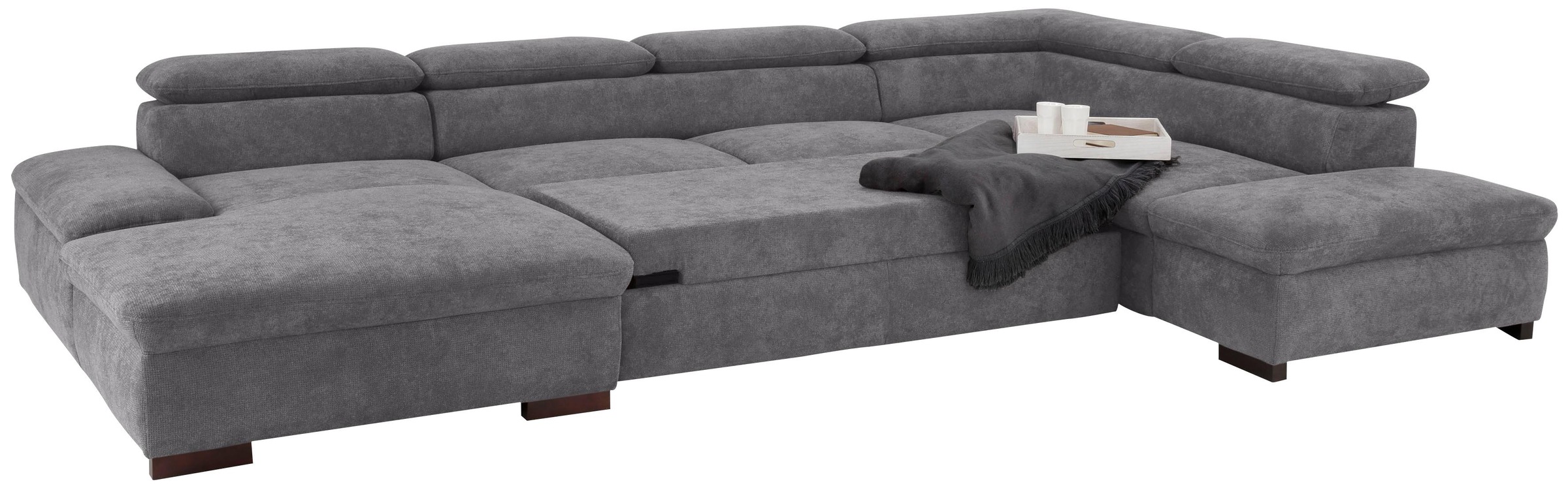 Home affaire Wohnlandschaft »Alberto U-Form«, mit Kopfteilverstellung, wahlweise mit Bettfunktion