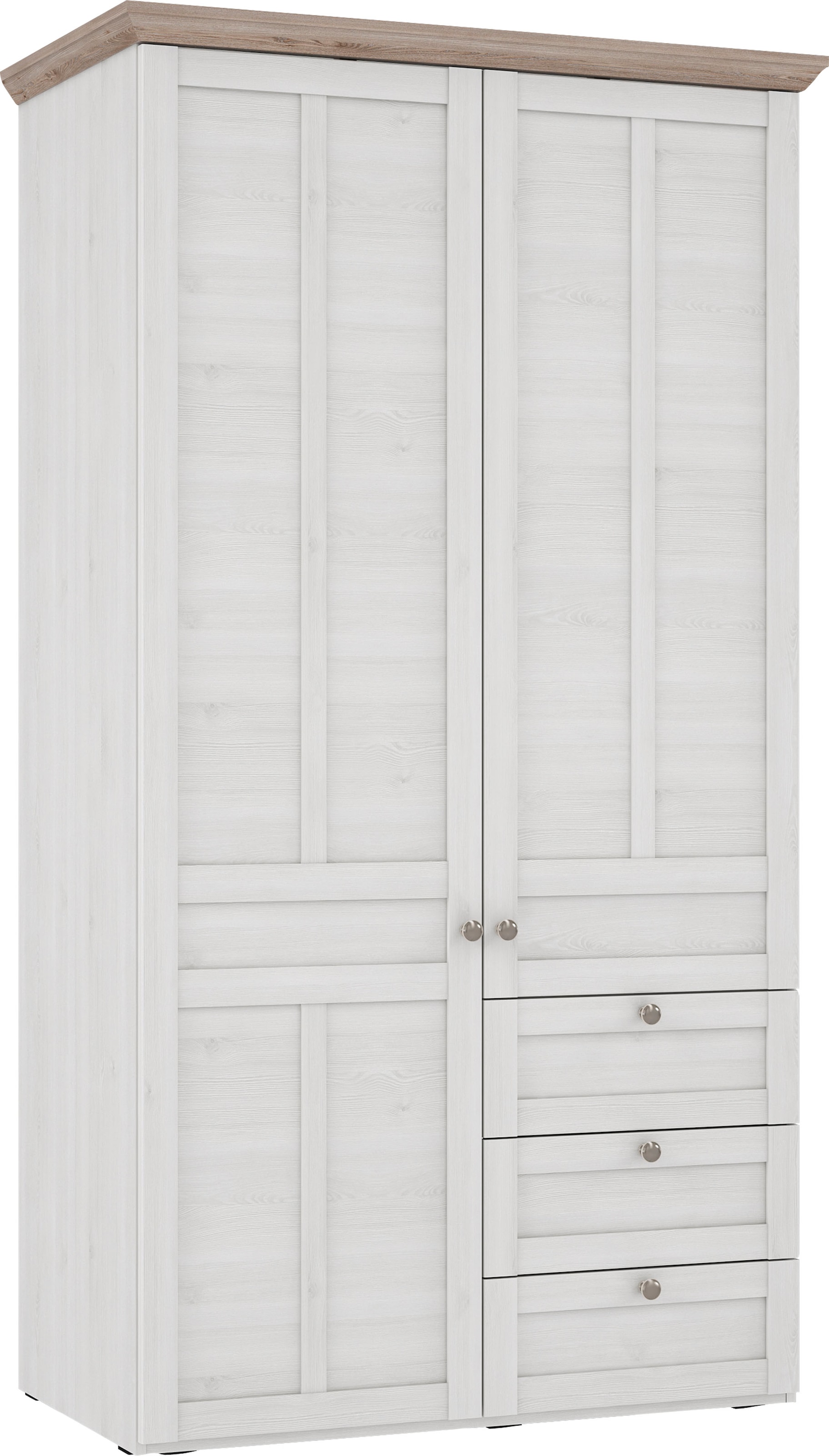 FORTE Kleiderschrank »Iloppa, Schlafzimmerschrank im Landhausstil« Maße: B/H/T ca. 155x192, 6x57, 3 cm, Maße: B/H/T ca. 105, 3x192, 6x57, 3 cm,...