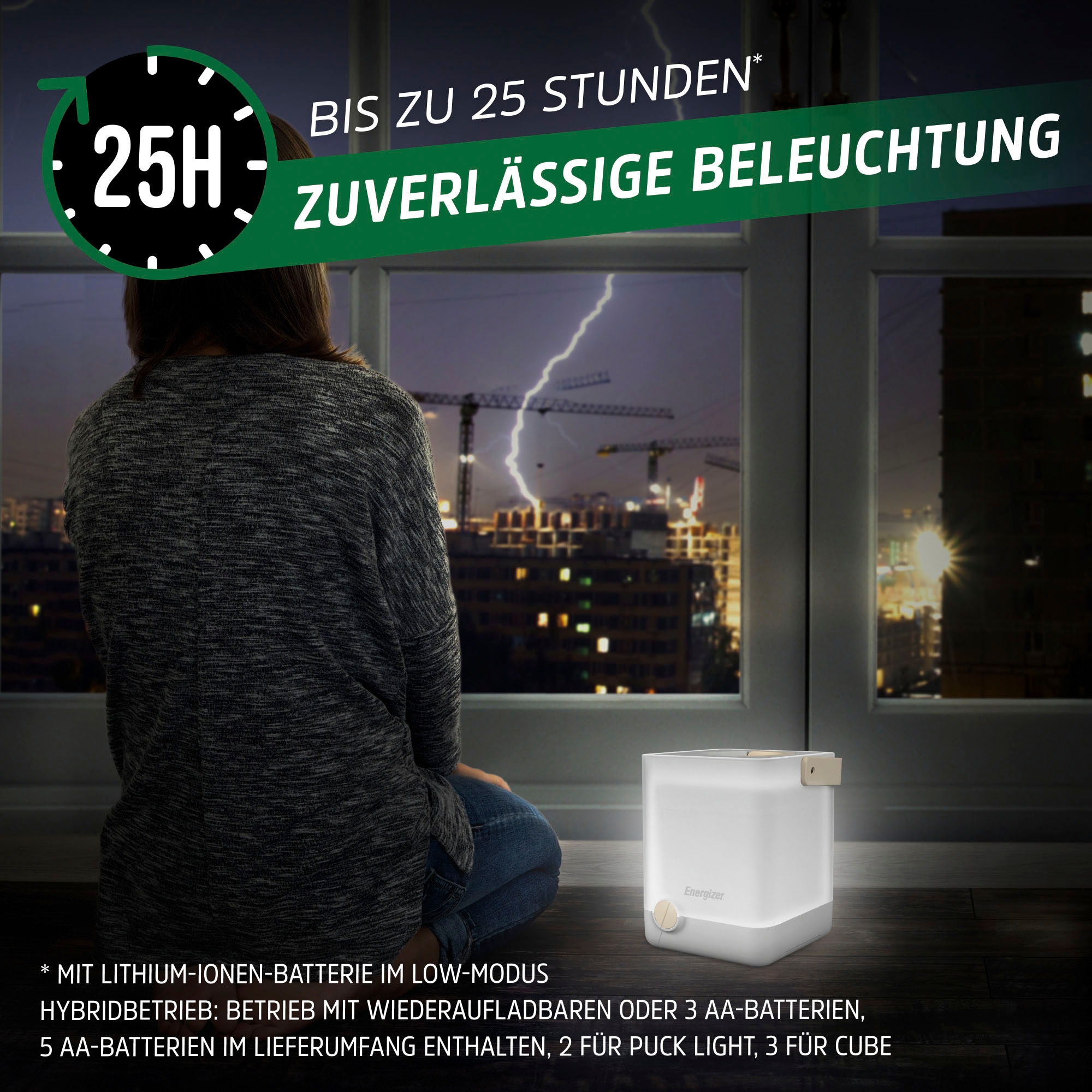 Energizer Laterne »Hybrid Power Light Cube«, Camping-Outdoorlampe/Leuchte/Laterne