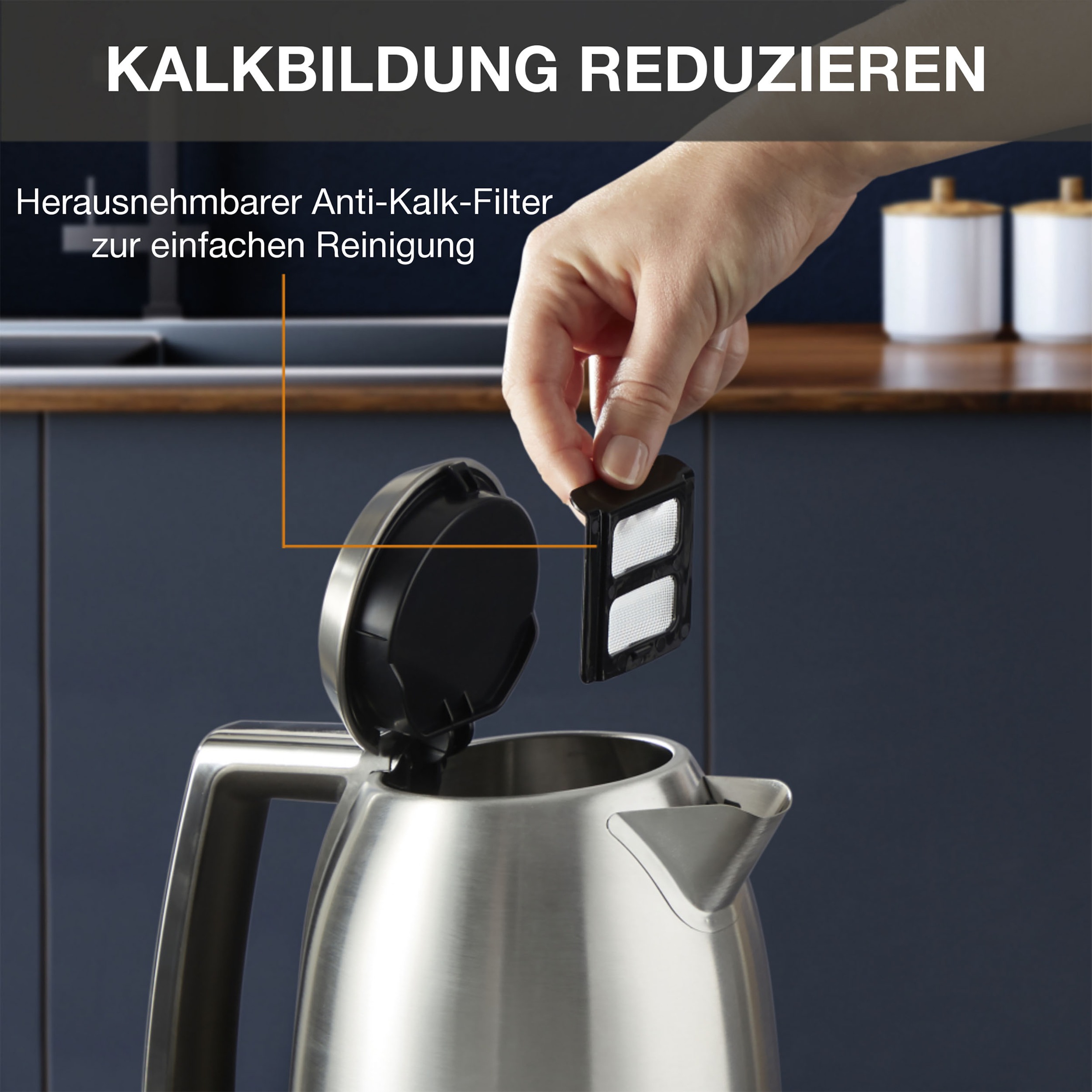 Krups Wasserkocher »BW552D Excellence«, 1,7 l, 2400 W, Auto Shut-Off, 360° drehbarer Sockel, Wasserstand am Griff