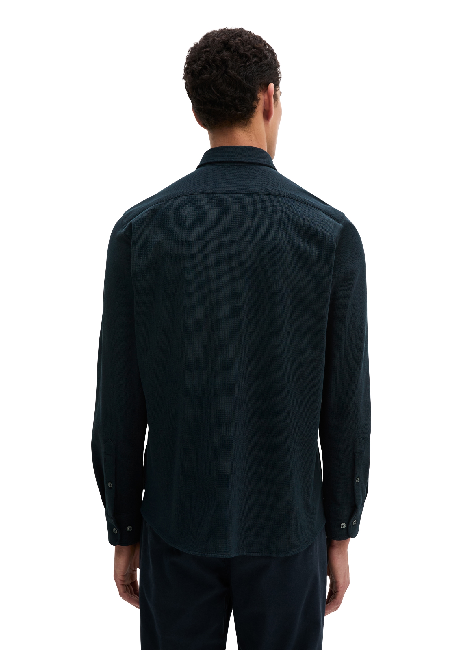 Marc O'Polo Langarmhemd Shaped Fit, mit feiner Piqué-Struktur