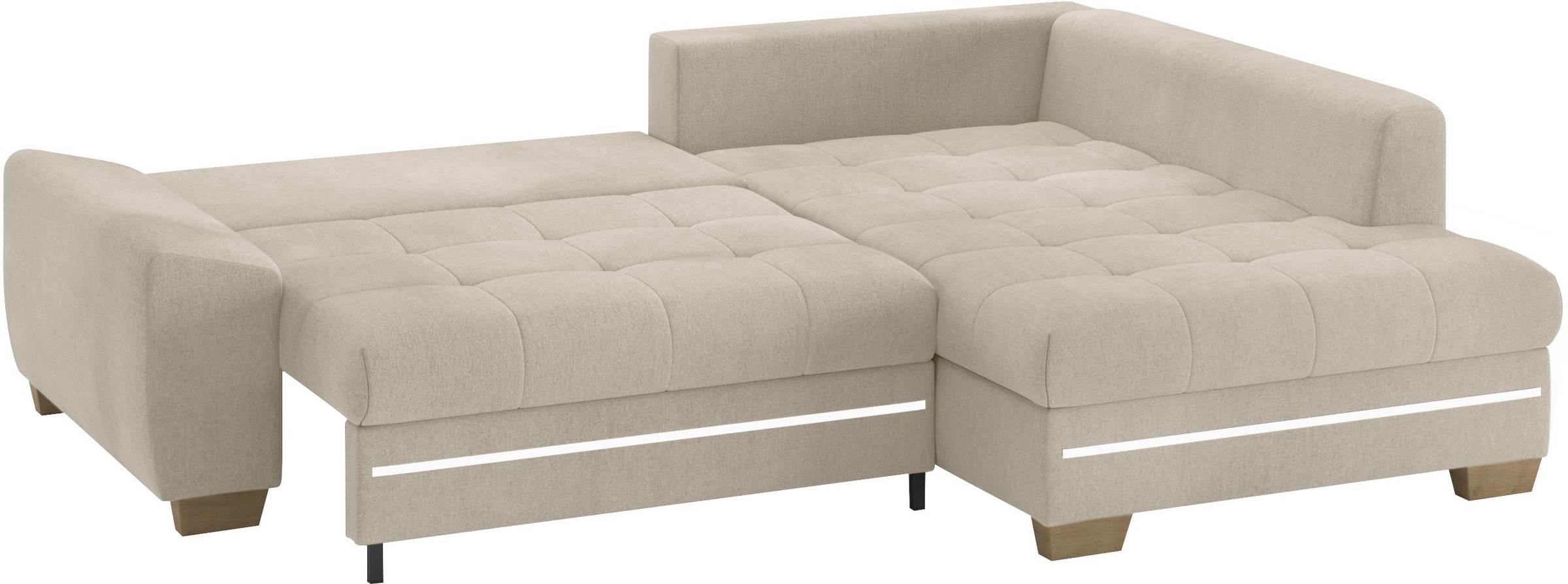 Mr. Couch Ecksofa »Nikita II, L-Form«, mit RGB-LED Beleuchtung, wahlweise mit Bett, Bettkasten, Kaltschaum