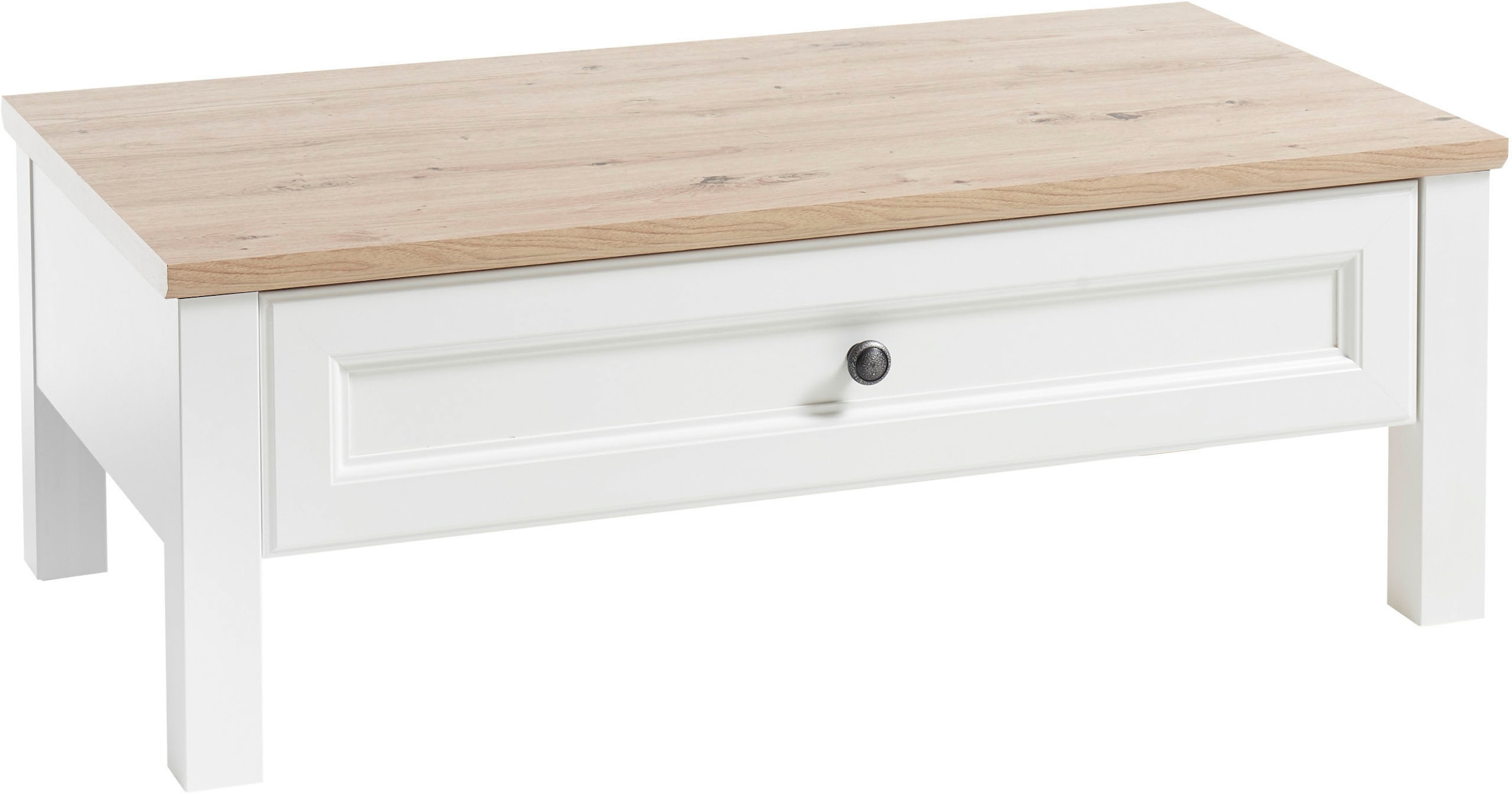 HBZ Couchtisch »Toskana, TOPSELLER!«, (Couchtisch, Wohnzimmertisch), Landhausstil weiß, Tisch mit 1 Schubkasten