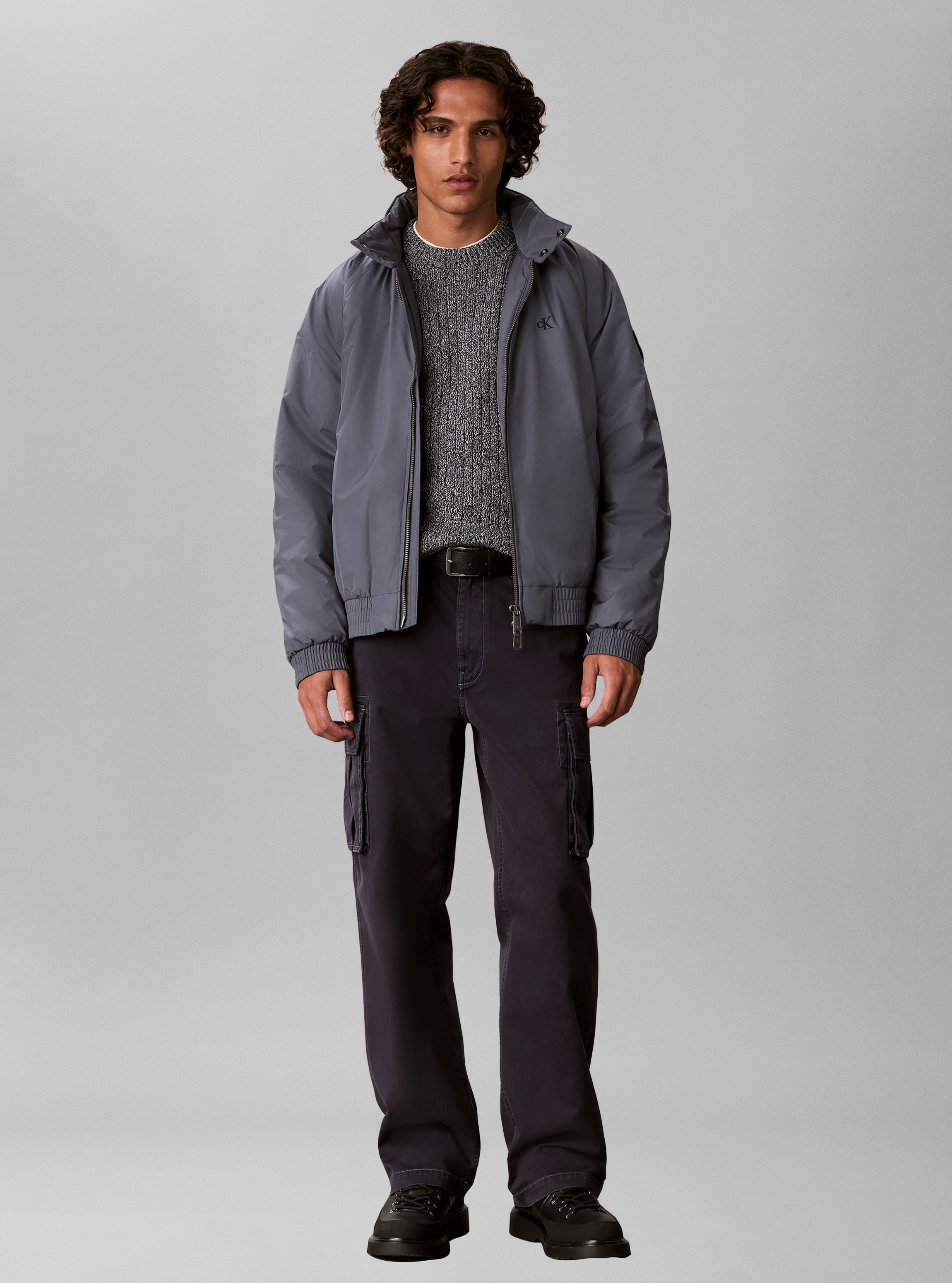 Calvin Klein Jeans Strickpullover Rippstrick, Regular Fit, Logo-Stickerei