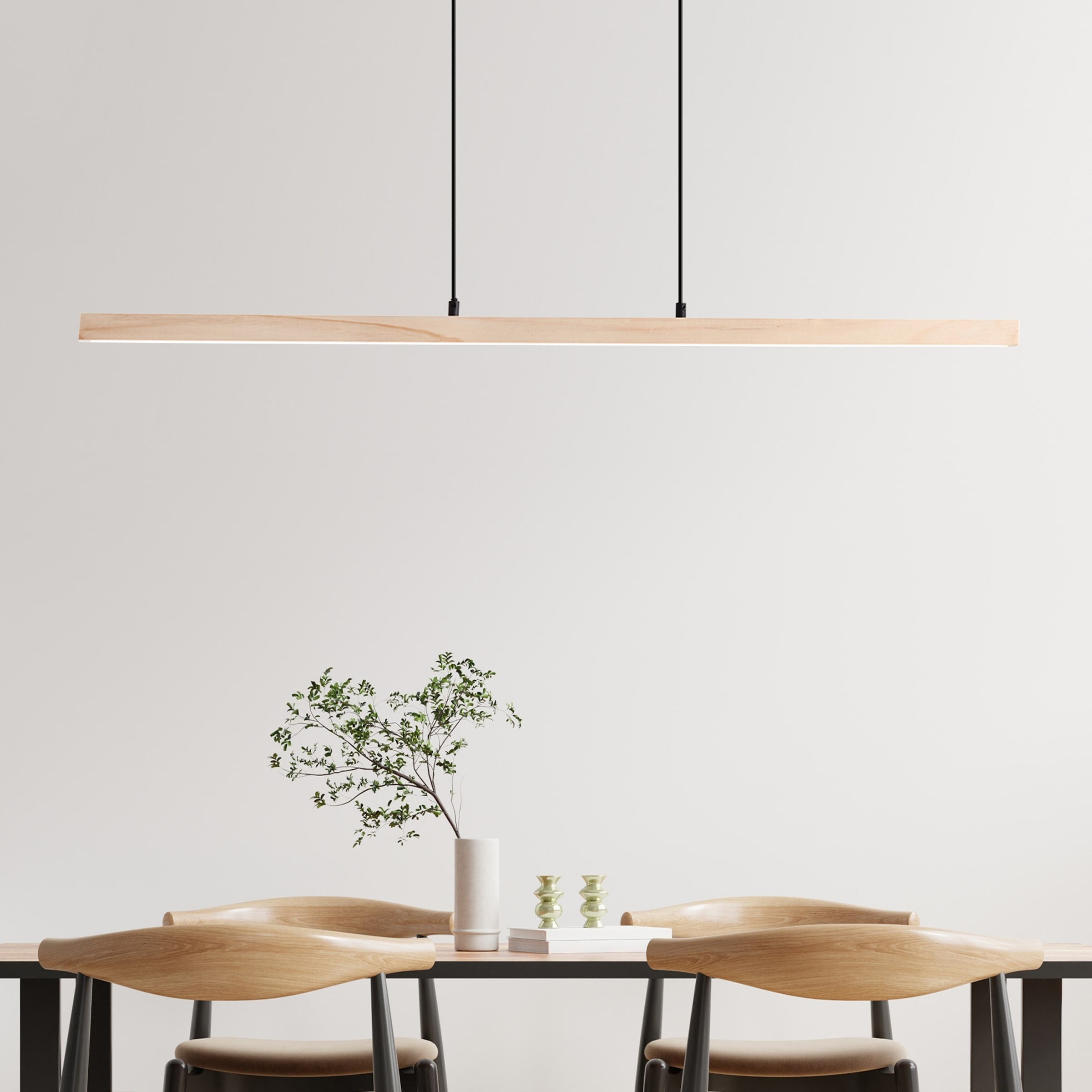 Brilliant LED Pendelleuchte »Arion«, aus Holz, 150 cm Höhe, 103 cm Breite, 2400 lm, 3000 K