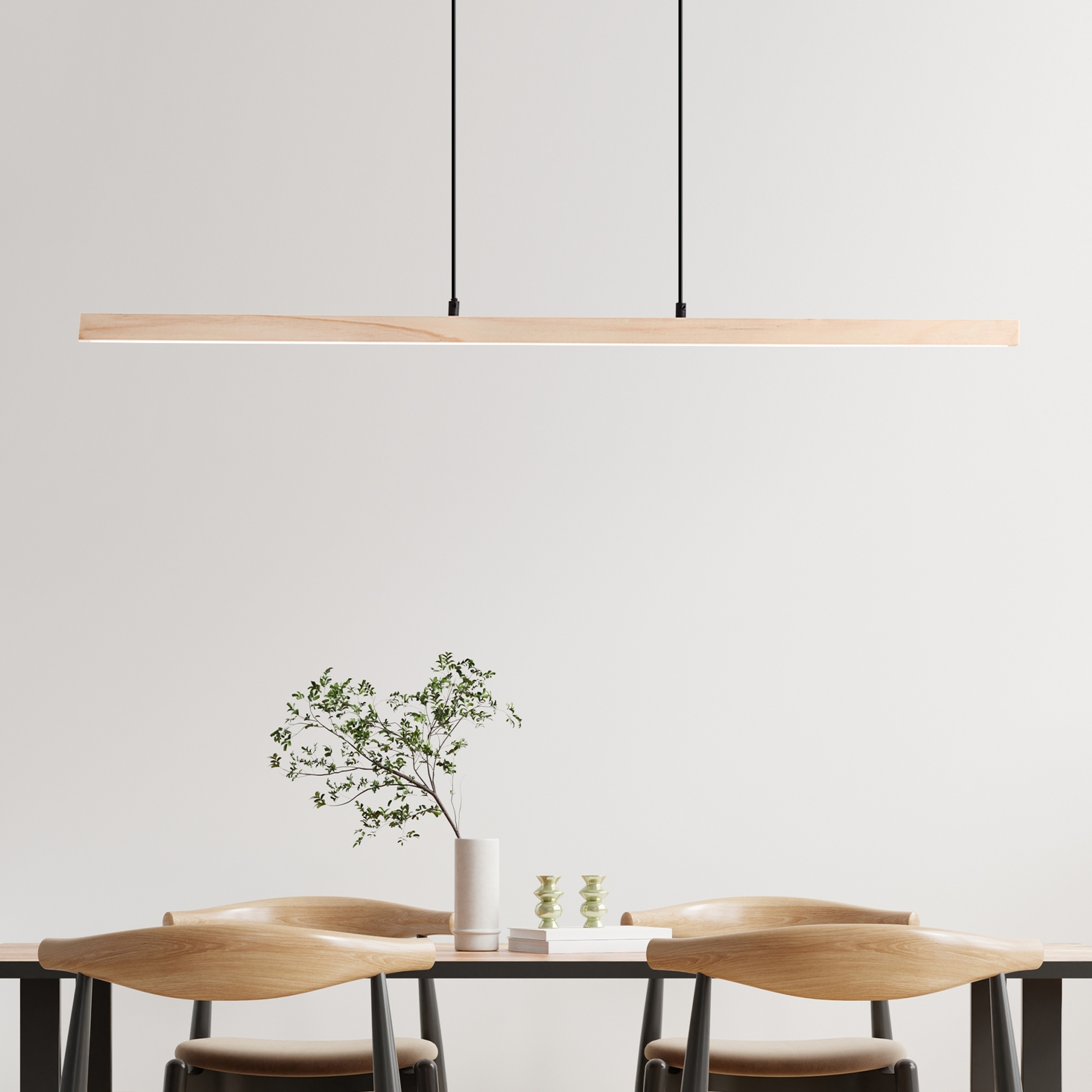 Brilliant LED Pendelleuchte »Arion«, aus Holz, 150 cm Höhe, 103 cm Breite, günstig online kaufen