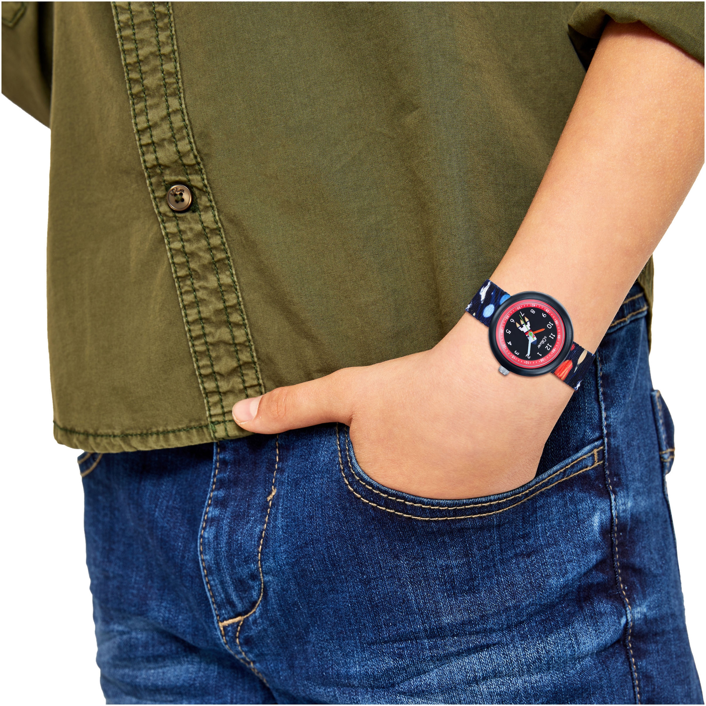 s.Oliver Quarzuhr, Armbanduhr, Kinderuhr, Raumfähre, Weltall, Planeten, Geschenkidee