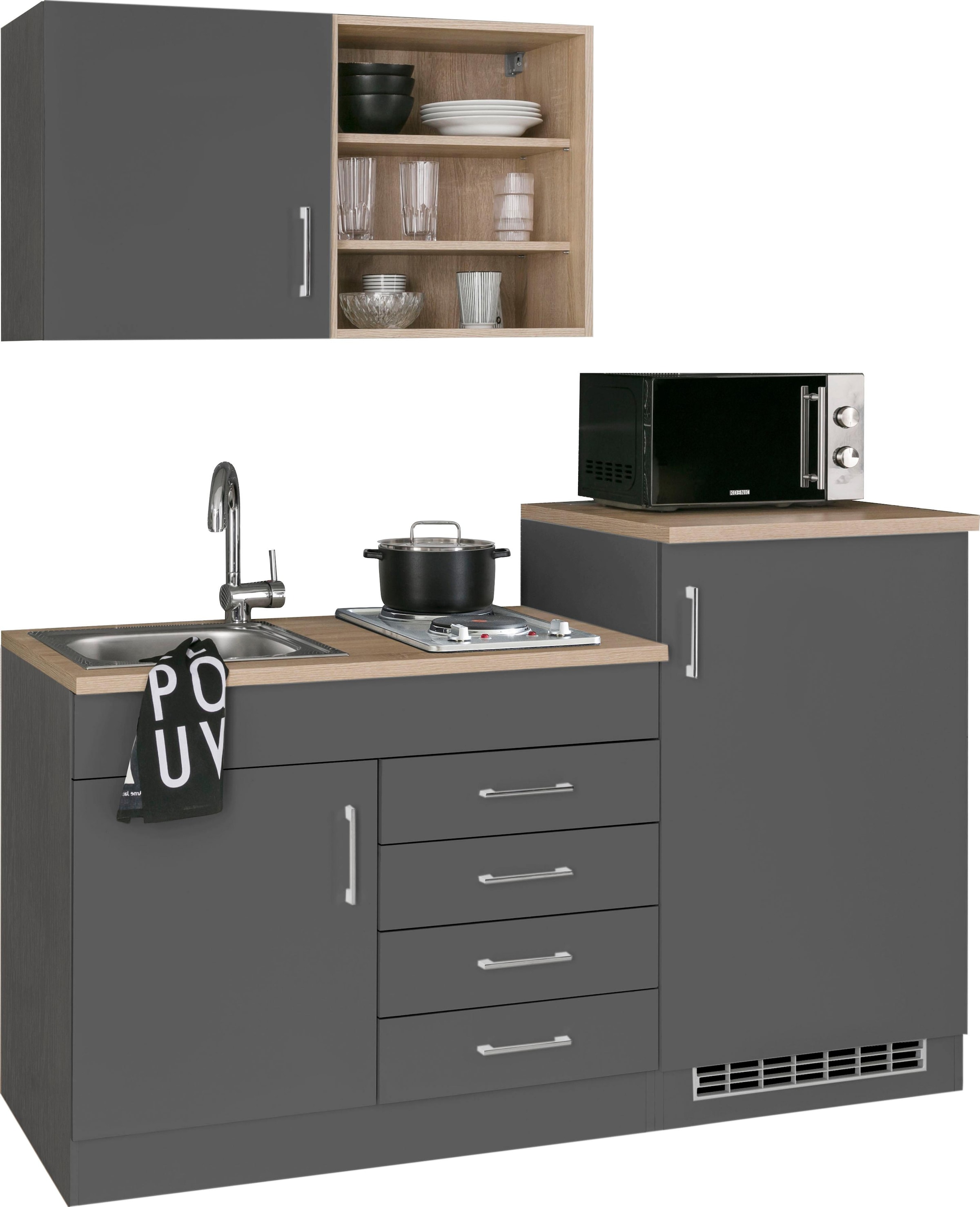 KOCHSTATION Pantryküche »KS-Mali«, Breite 160 cm, mit E-Geräten