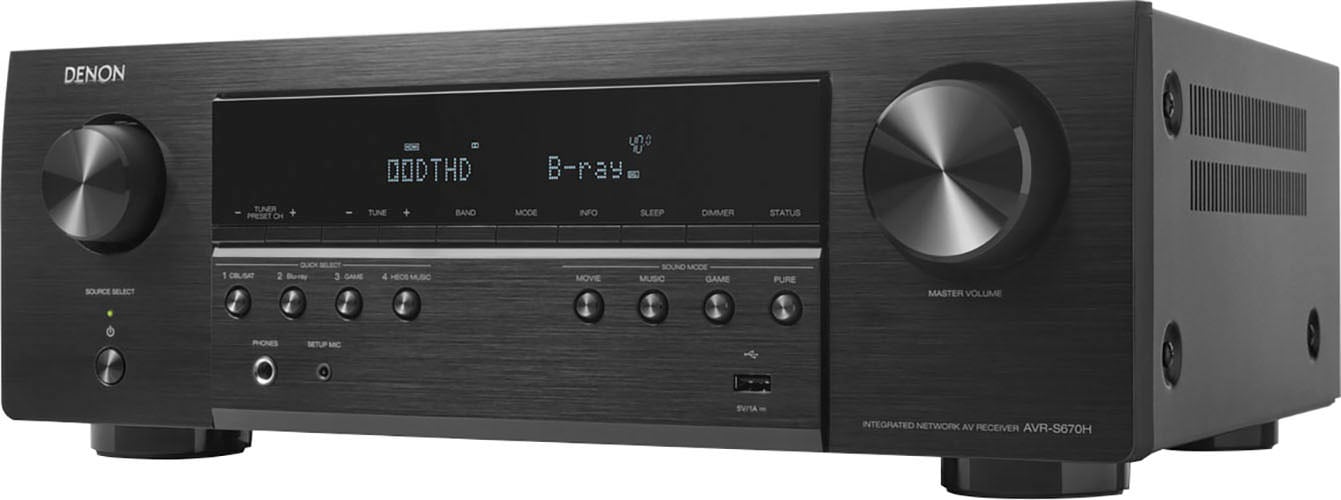 Denon AV-Receiver »AVR-S670H«, 5.2, (Bluetooth-LAN (Ethernet)-WLAN FM Tuner-Hi-Res Audio-Internetradio-Sprachsteuerung-USB-Mediaplayer)