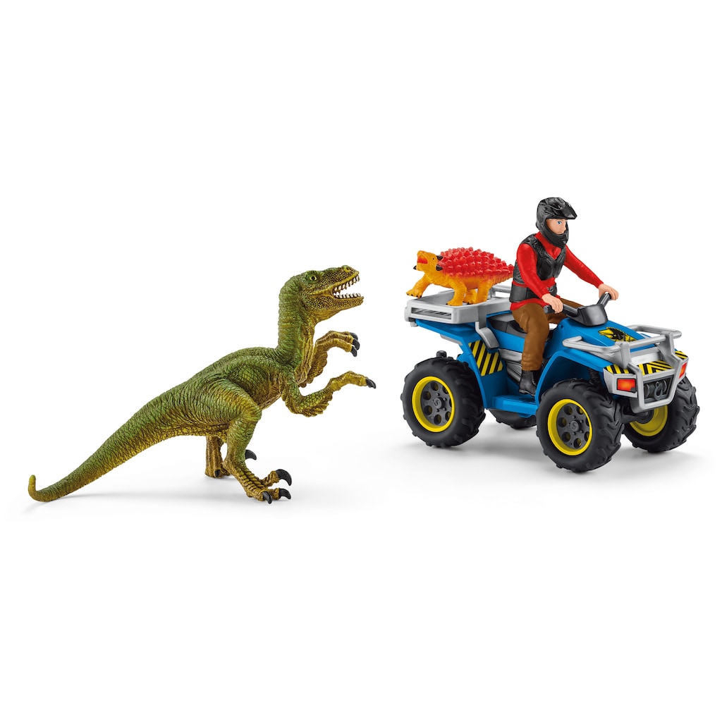 Schleich® Spielzeug-Quad »DINOSAURS, Flucht auf Quad vor Velociraptor (41466)«, (Set)