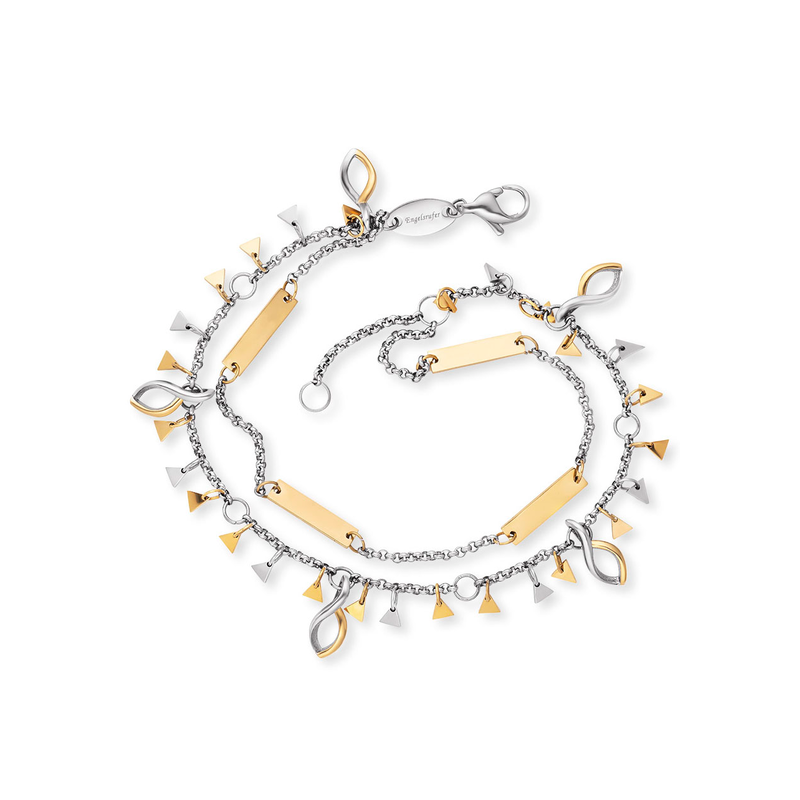 ENGELSRUFER Fußkette »BOHO Triangle Bicolor« edelstahlfarben-gelbgoldfarben