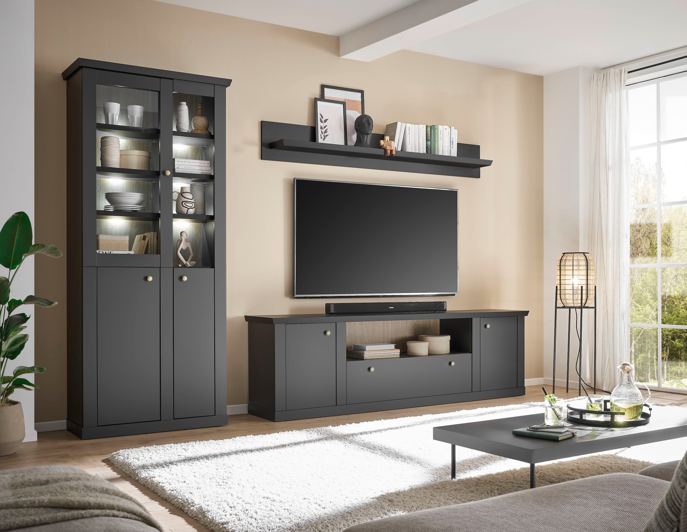Home affaire Wandboard »Lincoln, Wandregal im Landhausstil, Wandhalter mit Ablagefläche« edles Design, in zwei Größen verfügbar, vielseitig einsetzbar