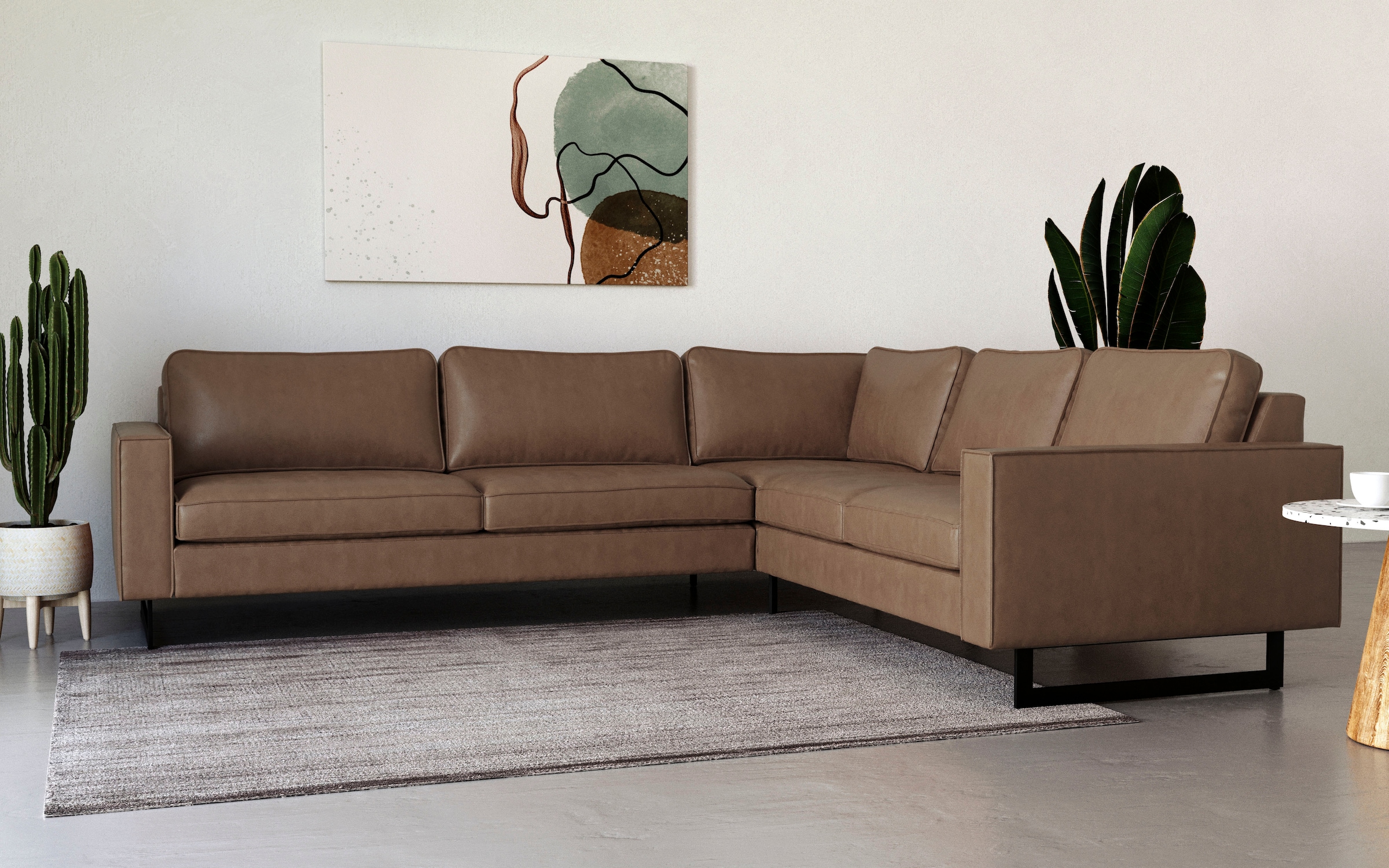 Places of Style Ecksofa »Pinto, XXL, 250/290 cm, langer Schenkel, Ottomane« günstig online kaufen
