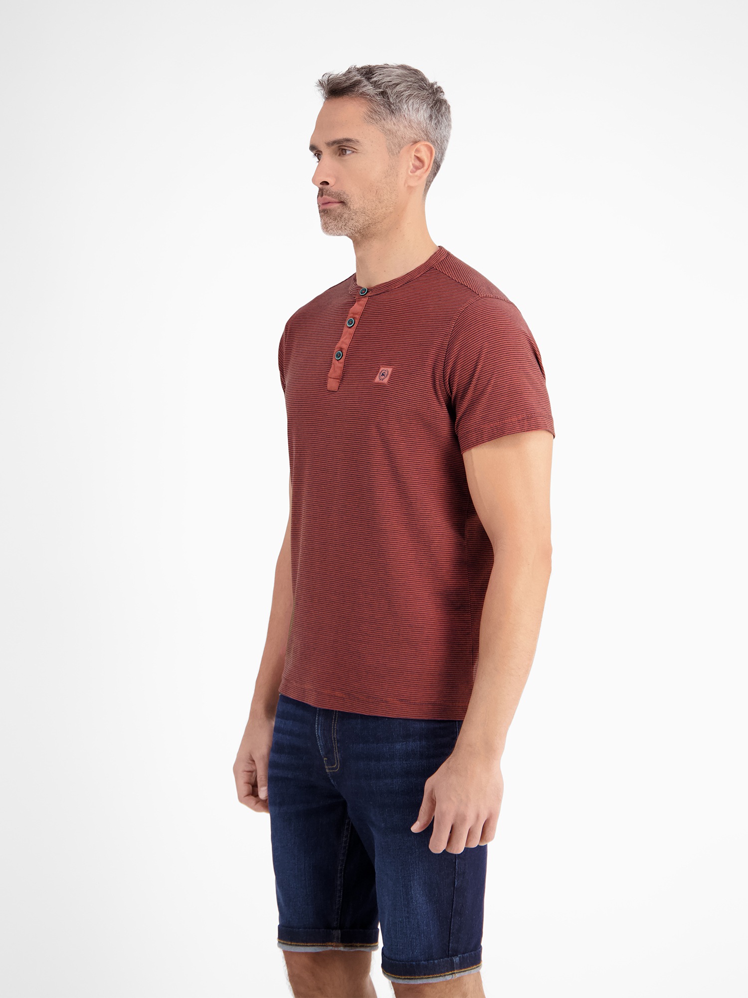LERROS Henleyshirt »LERROS Herren Serafino-Shirt, gestreift«