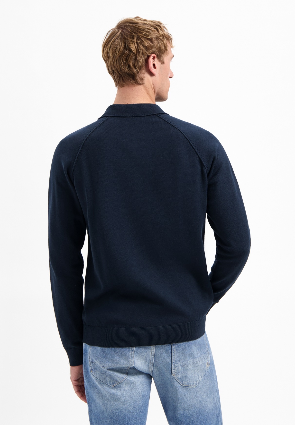 NO EXCESS Stehkragenpullover »No Excess Half-Zip-Polo-Pullover Pullover Polo Half Zip Solid«