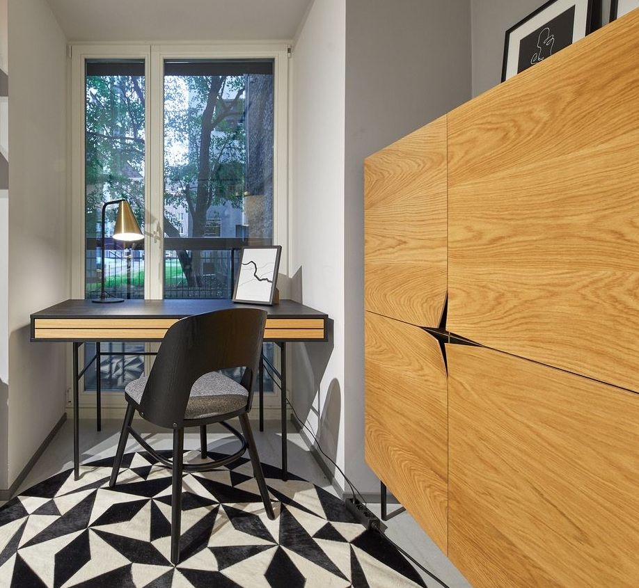 Woodman Highboard, Kommode mit Holzfurnier aus Eiche, im Skandinavischen Design