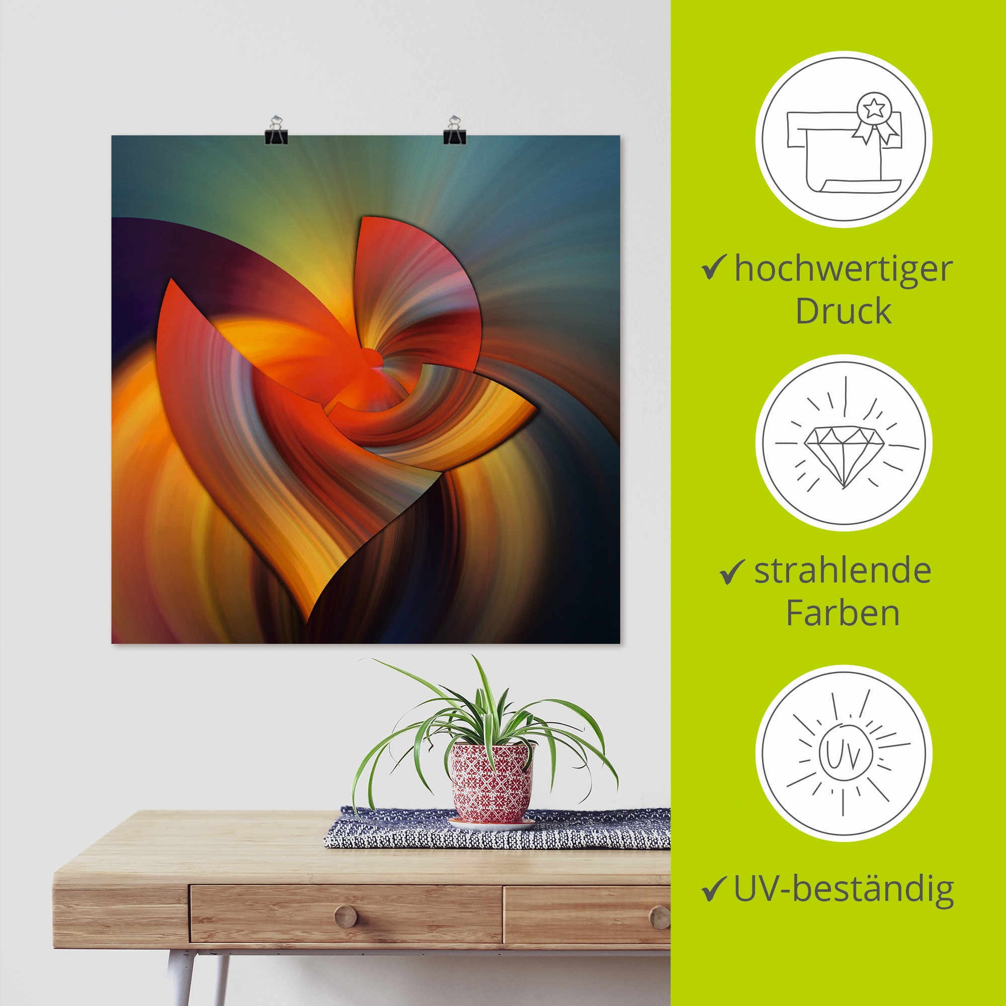 Artland Wandbild »Abstraktes in bunt« Muster 1 Stk. tlg. als Leinwandbild, Poster, Wandaufkleber in verschied. Größen