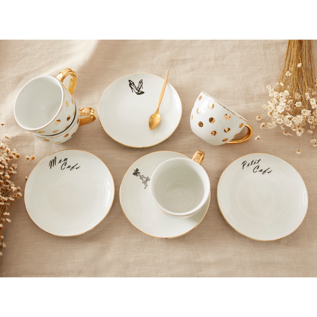 GALA Cappuccinotasse »Rue de Belleville«, (Set, 8 tlg., 4 Tassen, 4 Untertassen)