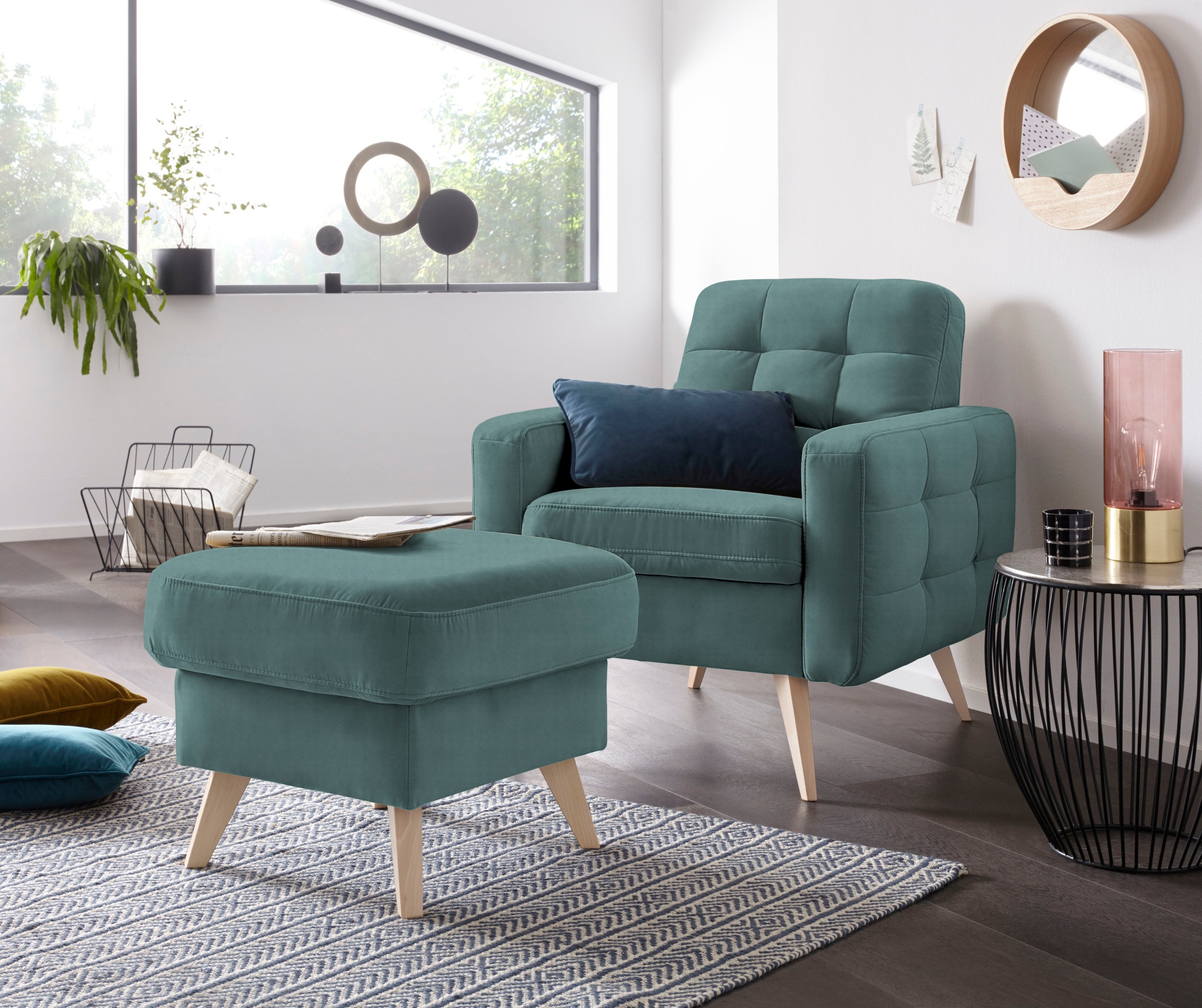exxpo - sofa fashion Hocker »Nappa mit praktischem Staufach unter der Sitzfläche«