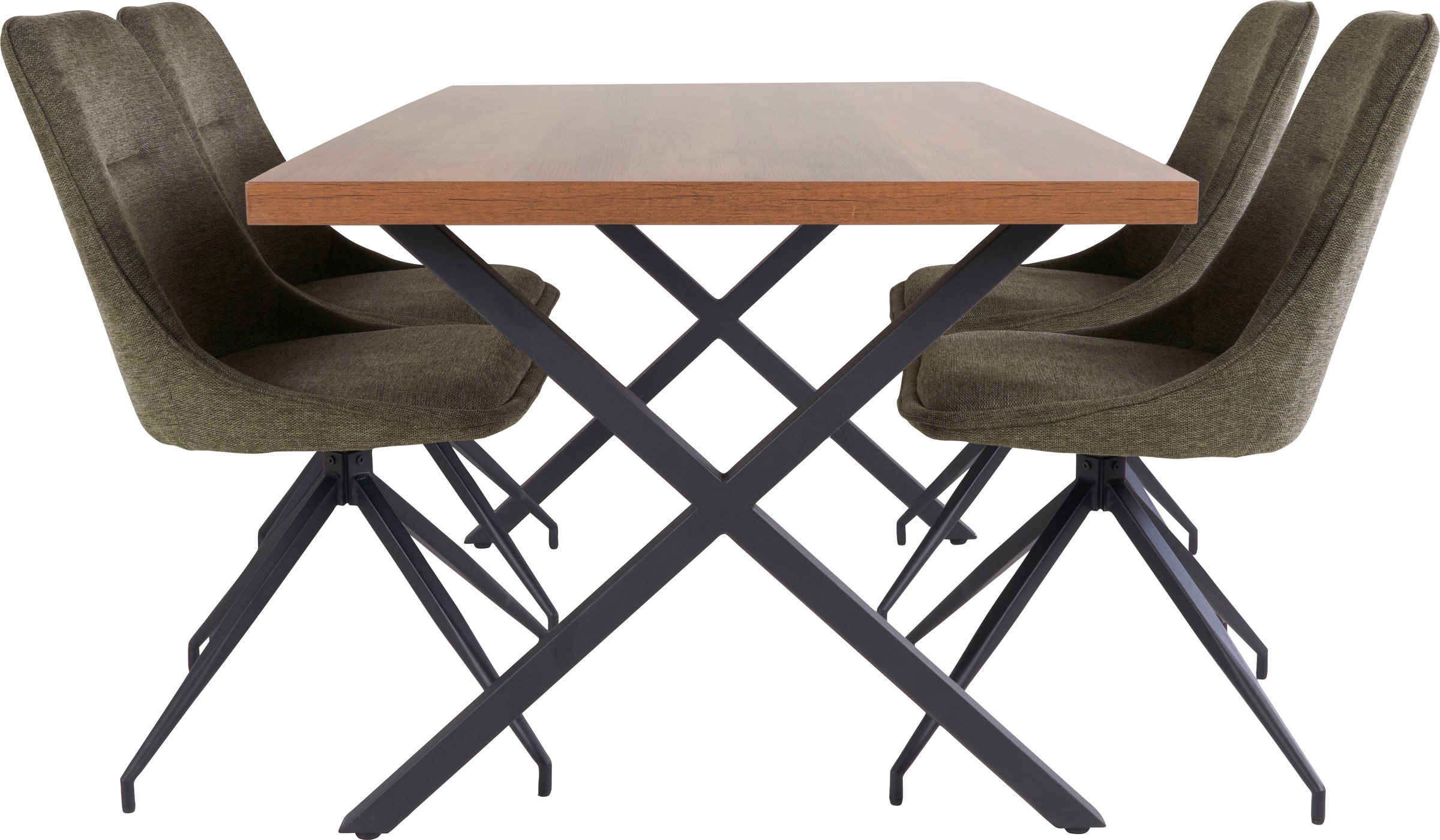 Homexperts Esszimmerstuhl, (Set), 2 St., Webstoff, Webstoff, Schwarz Eisenfüße, B 50 T 59 H 90 cm, Ohne Armlehne