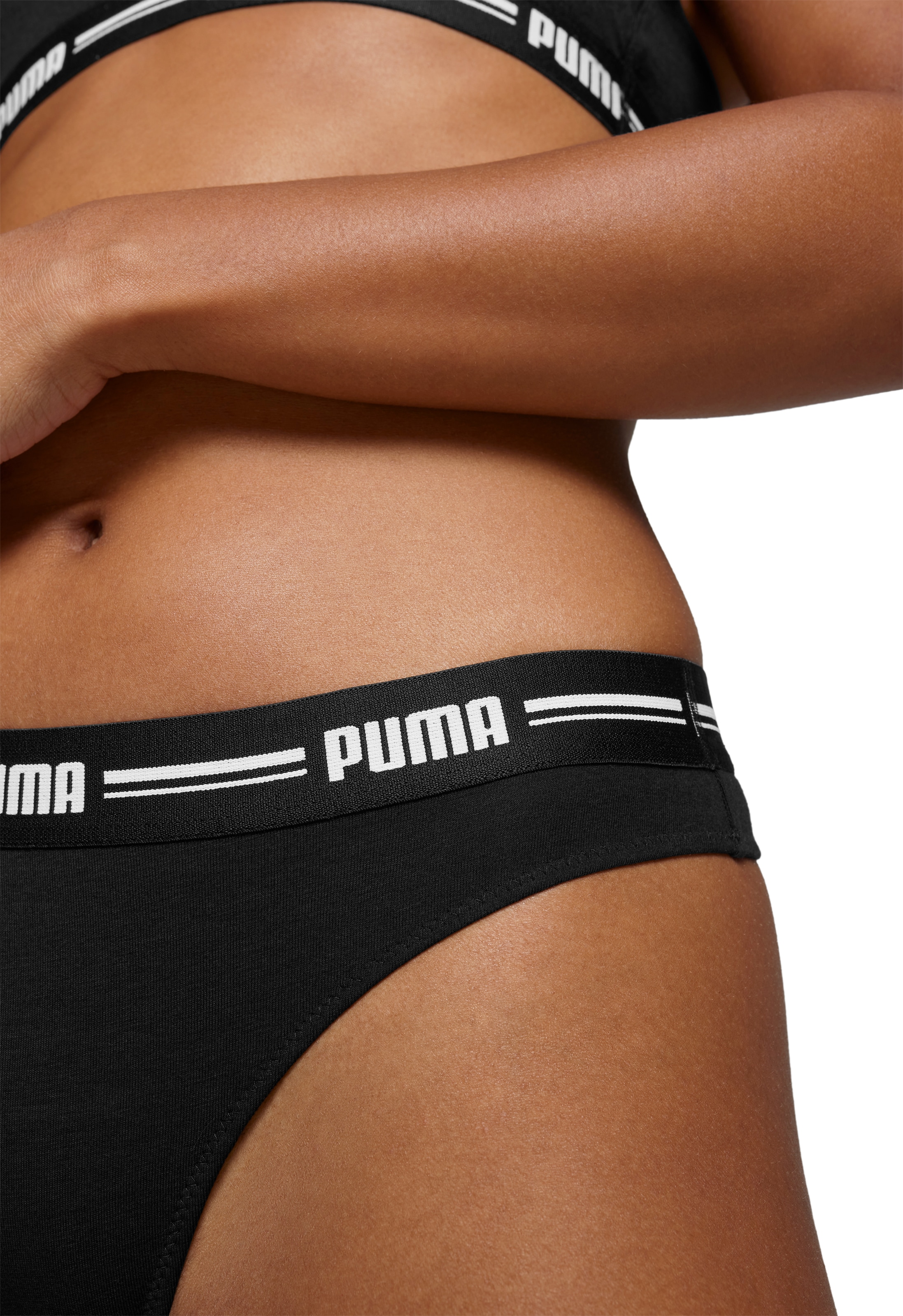 PUMA String »PUMA WOMEN STRING 2P«, (2er Pack), Mit elastischem Logobund