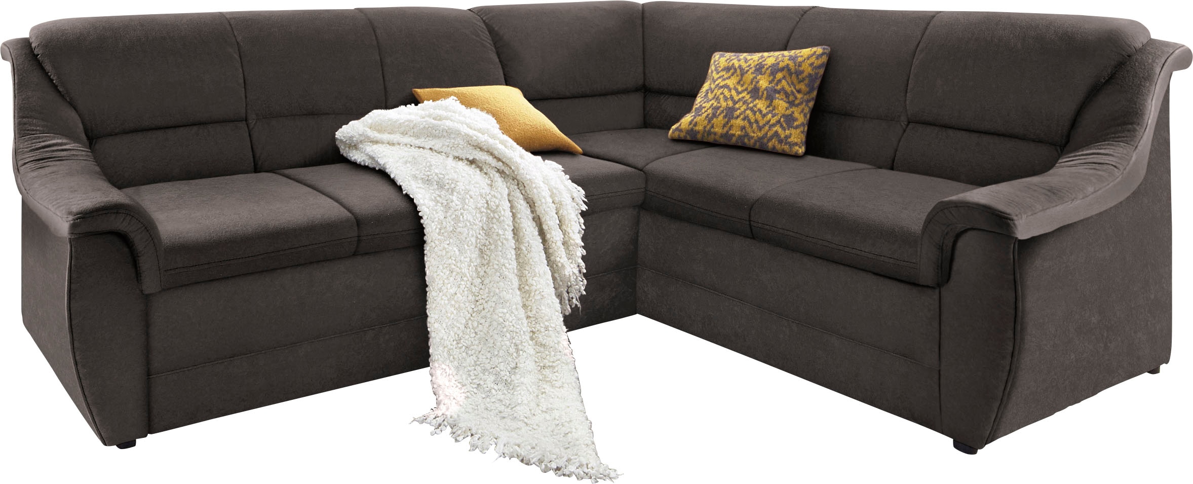 DOMO collection Ecksofa »Lale zeitlose Formensprache, komfortabel, L-Form«, mit langem Schenkel, wahlweise mit Bettfunktion