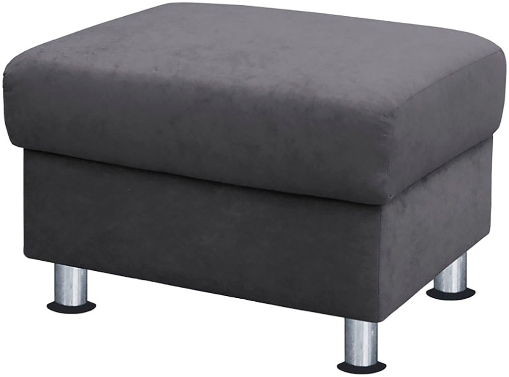 TRENDMANUFAKTUR Hocker »Rondo 67 cm, Fußhocker, komfortabel, Federkern optional, Chromfüße« Fußhocker wahlweise mit Federkern, in verschiedenen Bezügen bestellbar