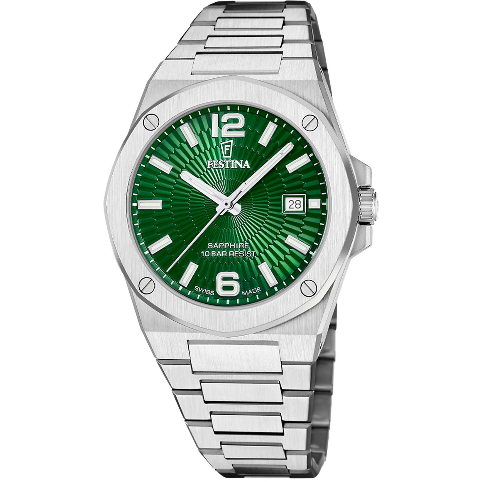 Festina Quarzuhr »Vallee« Armbanduhr, Herrenuhr, Swiss Made, Edelstahlarmband, analog, Tag