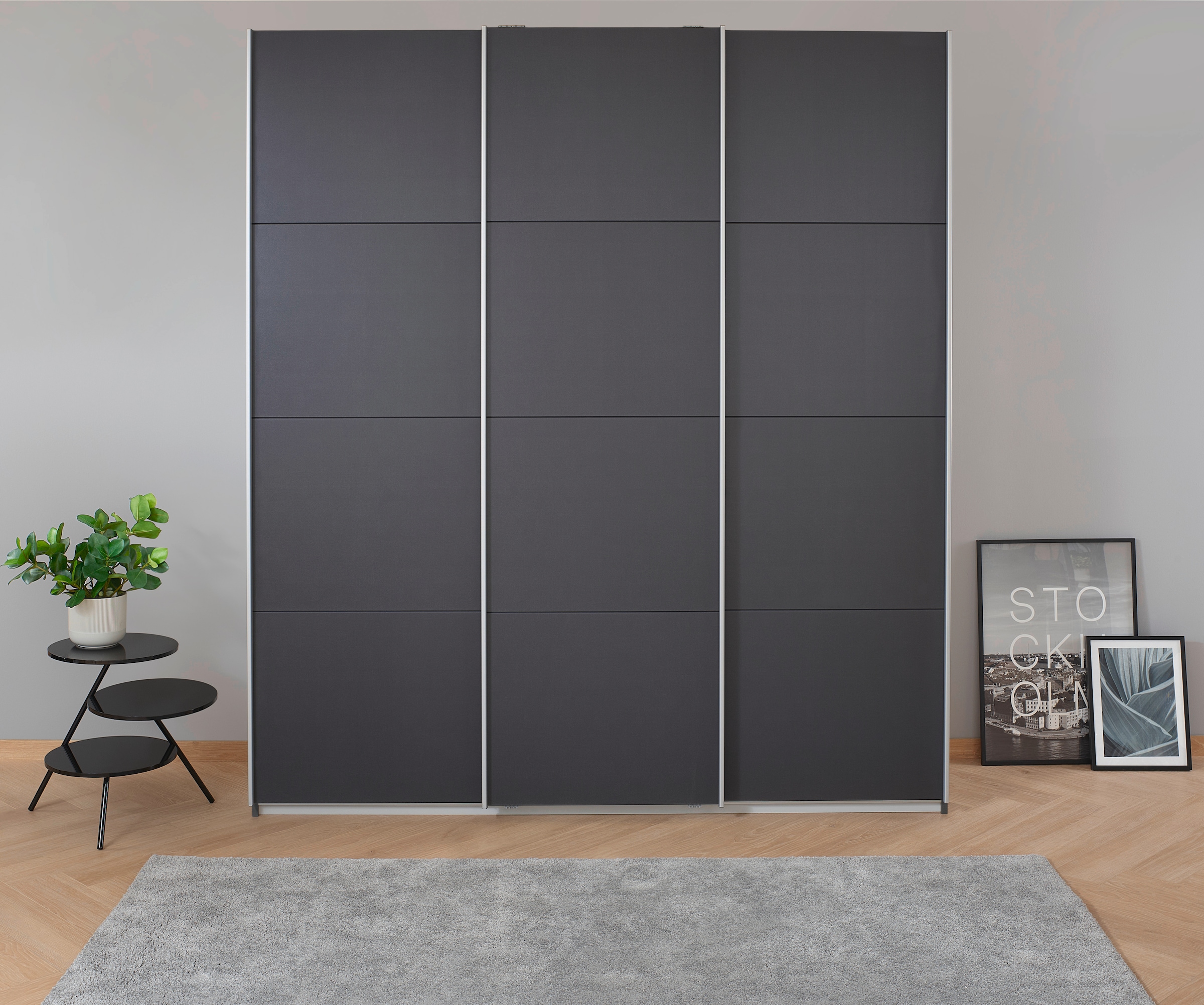 rauch Schwebetürenschrank »Kleiderschrank Schrank Garderobe KOLUNA mit Dekor-Front«, inkl. 2 Innenschubladen sowie extra Einlegeböden MADE IN GERMANY
