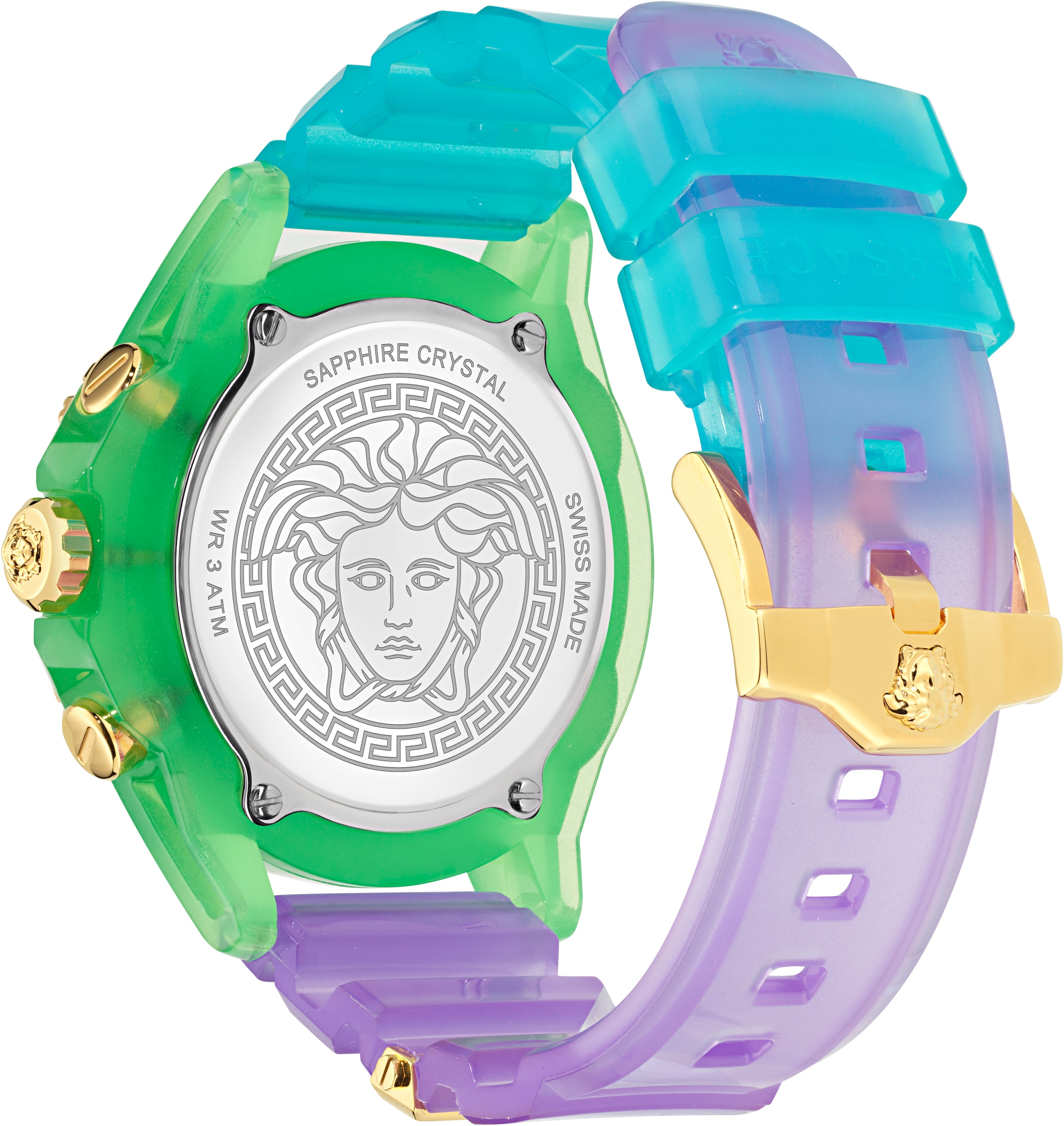 Versace Chronograph »ICON ACTIVE« Quarzuhr, Armbanduhr, Damenuhr, Herrenuhr, Swiss Made, Polyurethanband