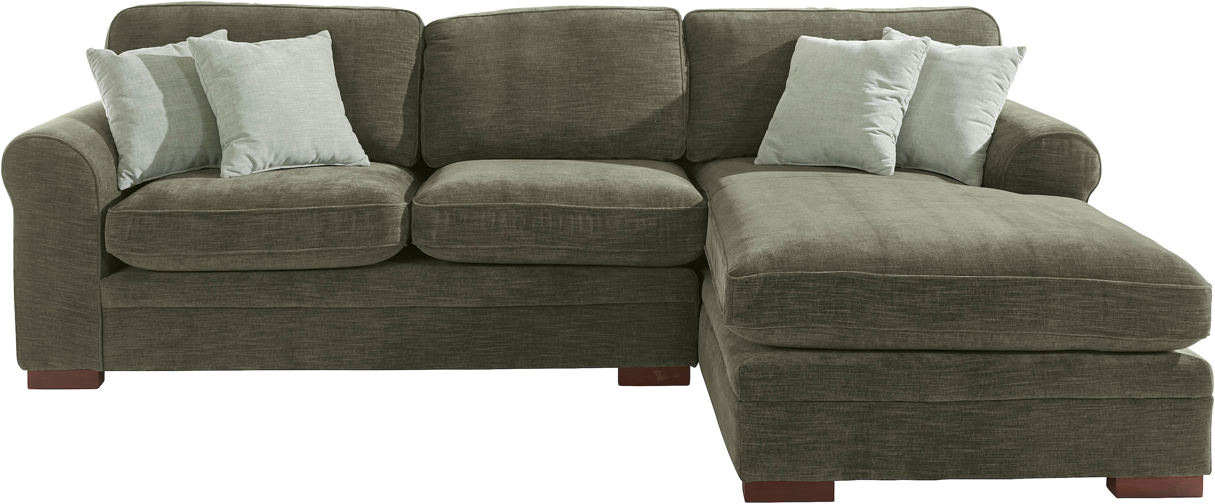 Home affaire Ecksofa »Broughton L-Form«, weicher Sitzkomfort, incl. 4 Zierk günstig online kaufen