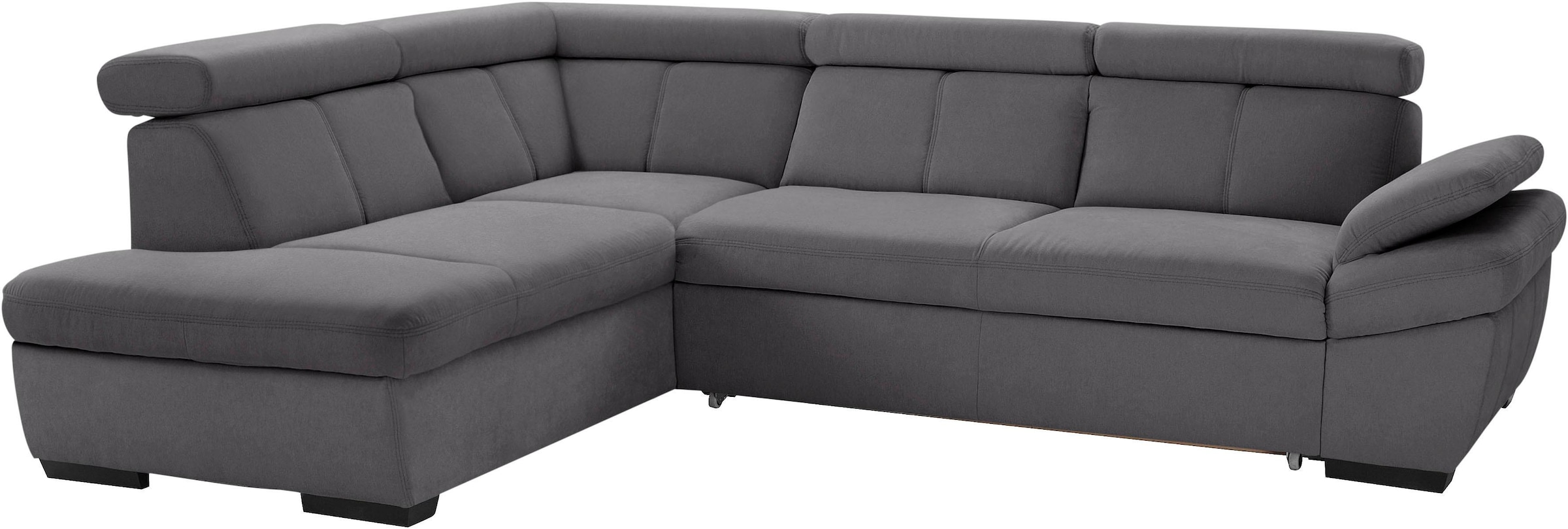 exxpo - sofa fashion Ecksofa »Salerno, klassisch modernes Funktionssofa, hoher Sitzkomfort, L-Form«, inkl. Kopf- und Armteilverstellung, wahlweise mit Bettfunktion