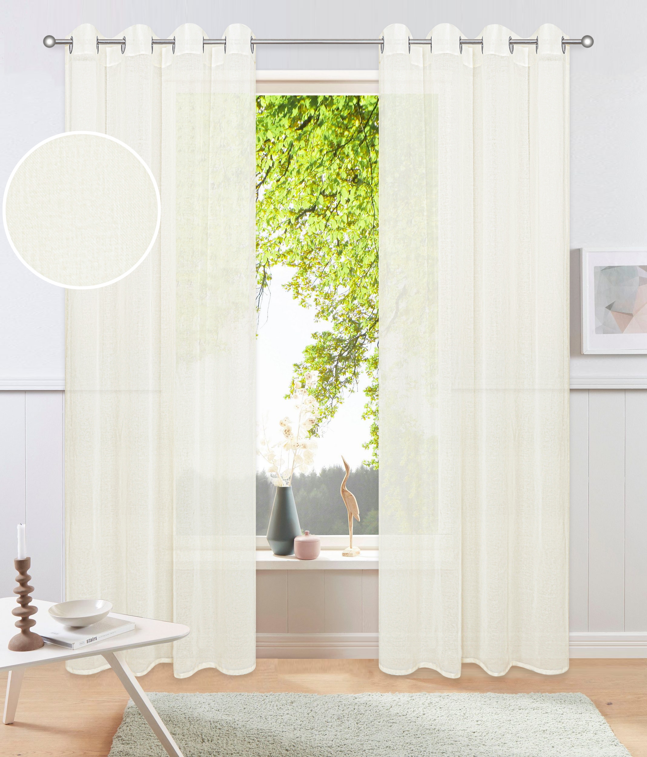 OTTO home Gardine »Dolly« Ösen 1 Stk. tlg. Transparent, Gewebt, Polyester