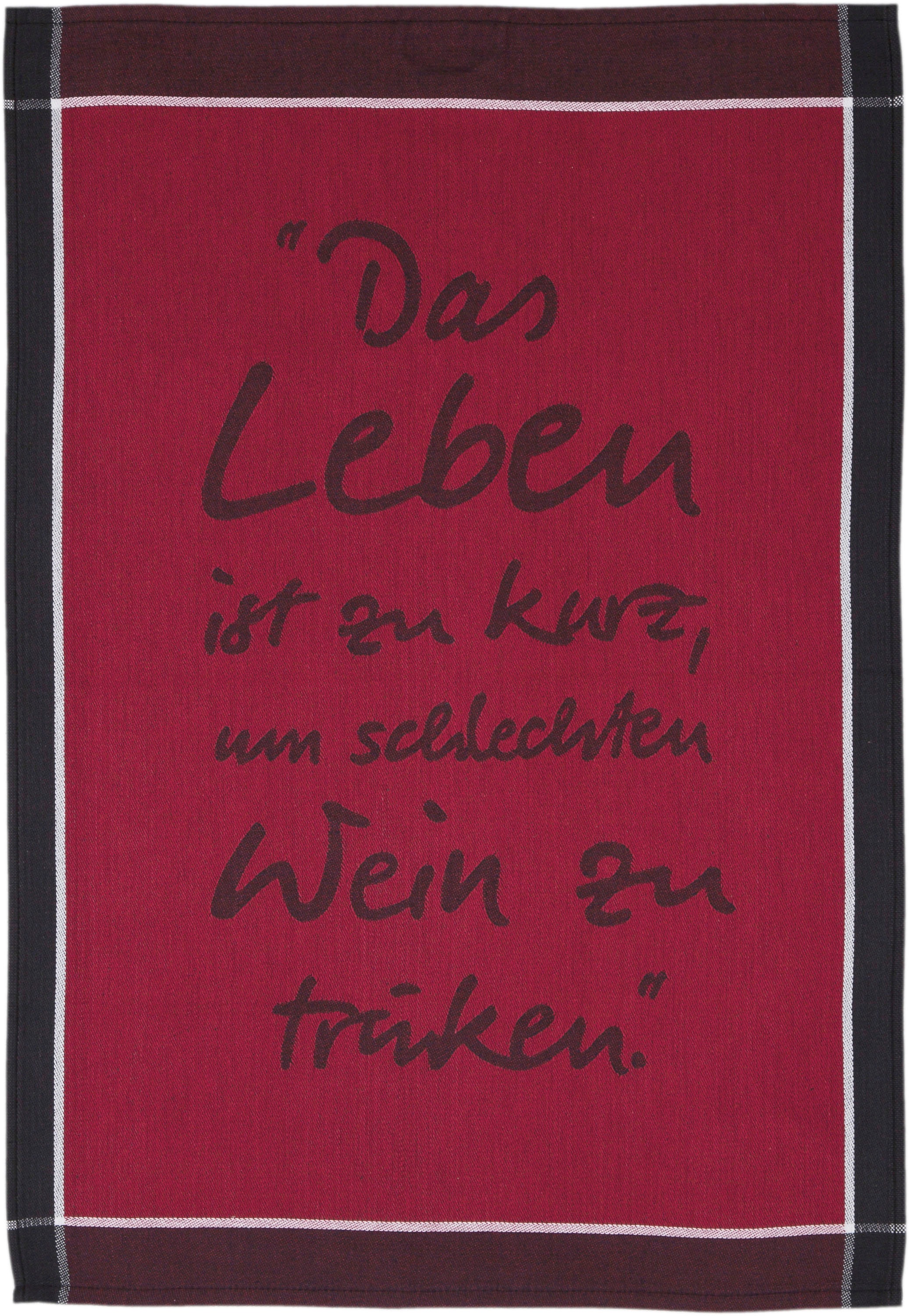 ROSS Geschirrtuch »Das Leben ist zu kurz um schlechten Wein zu trinken«, (S günstig online kaufen
