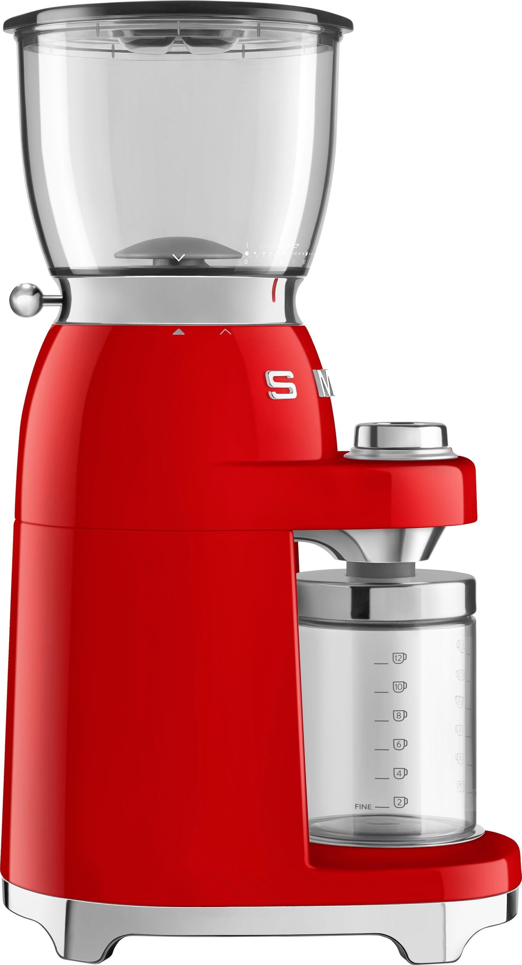 Smeg Kaffeemühle »CGF01RDEU«, 150 W, Kegelmahlwerk, 350 g Bohnenbehälter